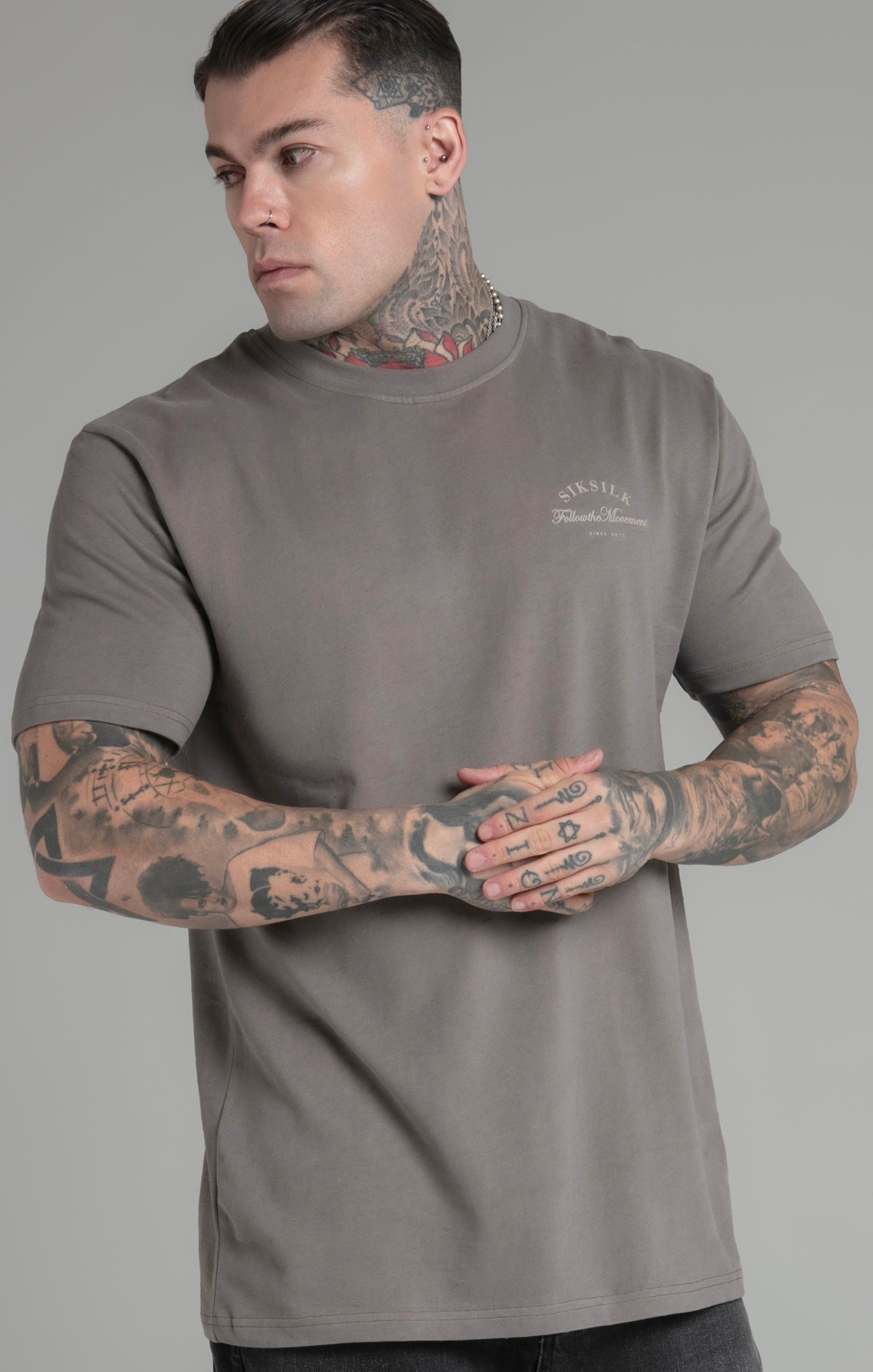 T-shirt Relaxed Fit en Brown T-shirts SikSilk   