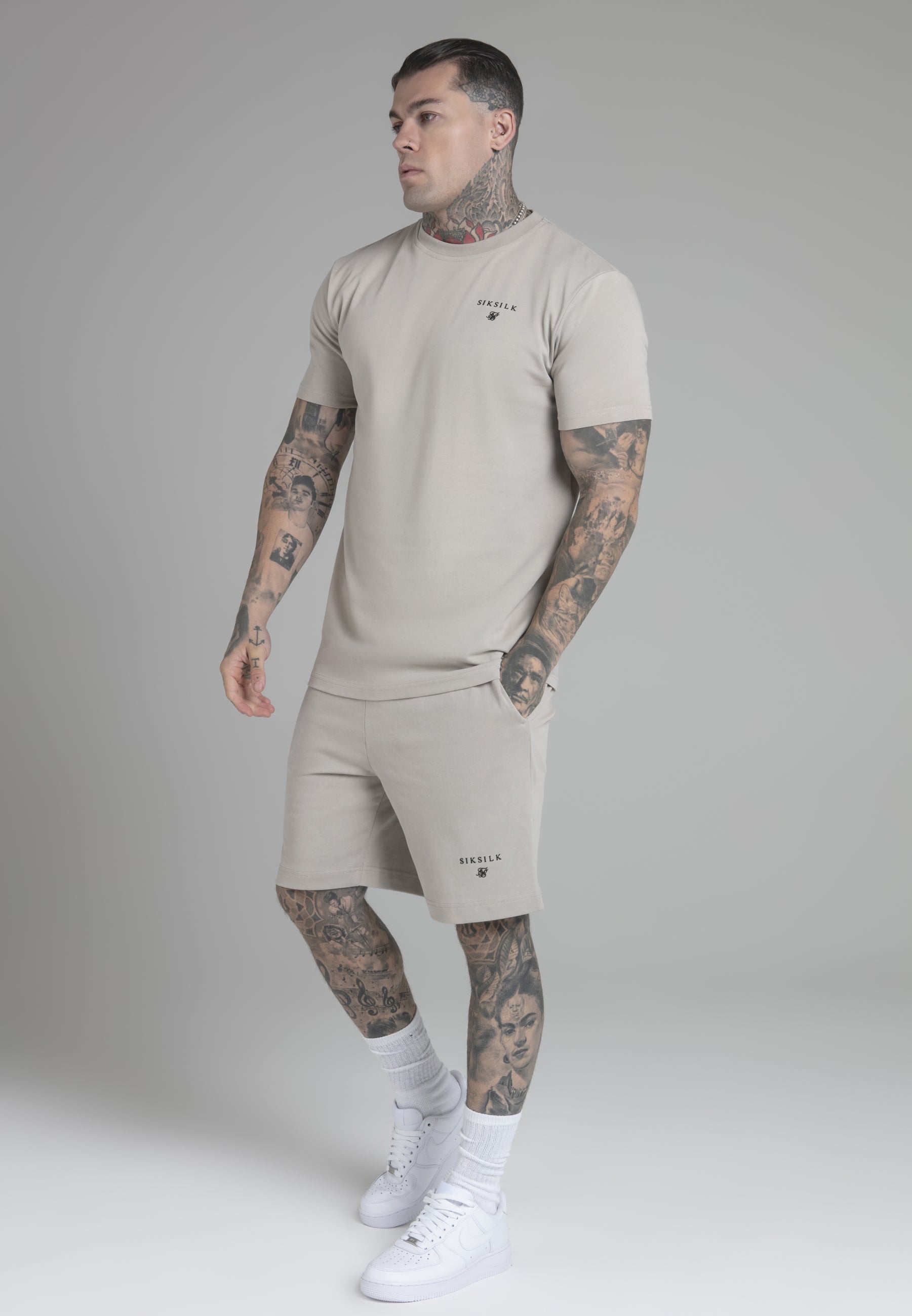 Ensemble t-shirt et short beige Sets SikSilk   