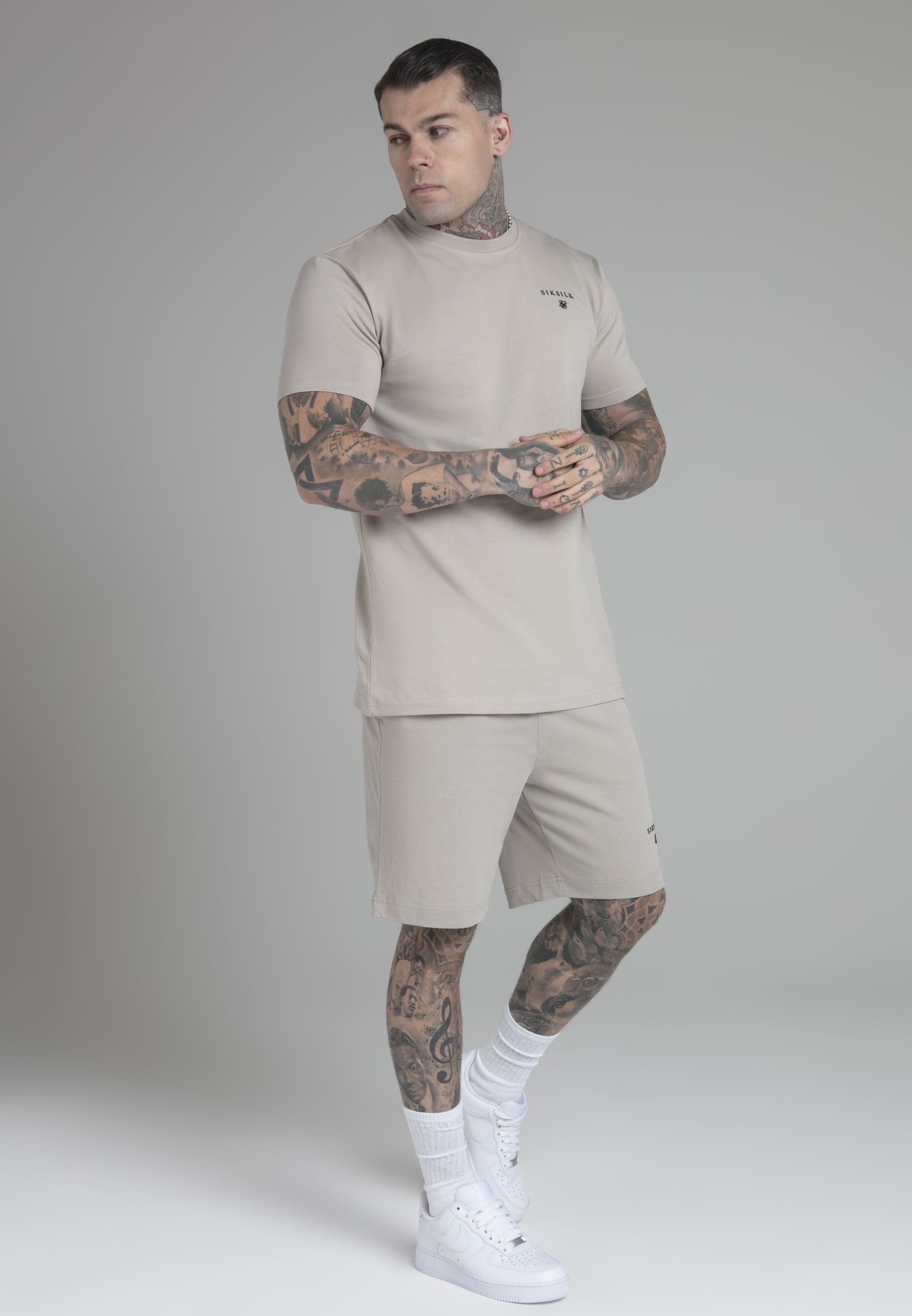 Ensemble t-shirt et short beige Sets SikSilk   