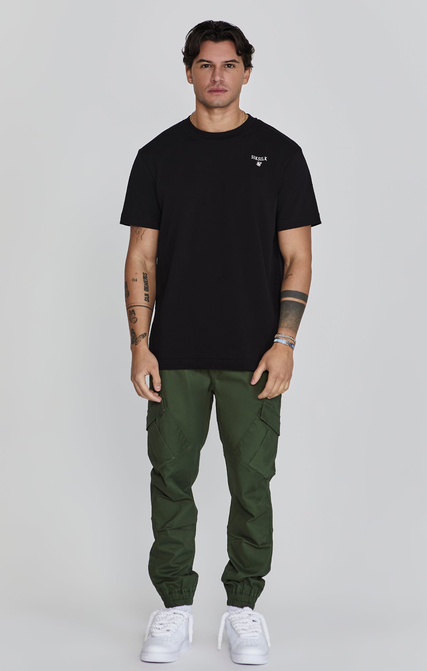 Cargo Pants in Green Kaki Pantalons SikSilk   