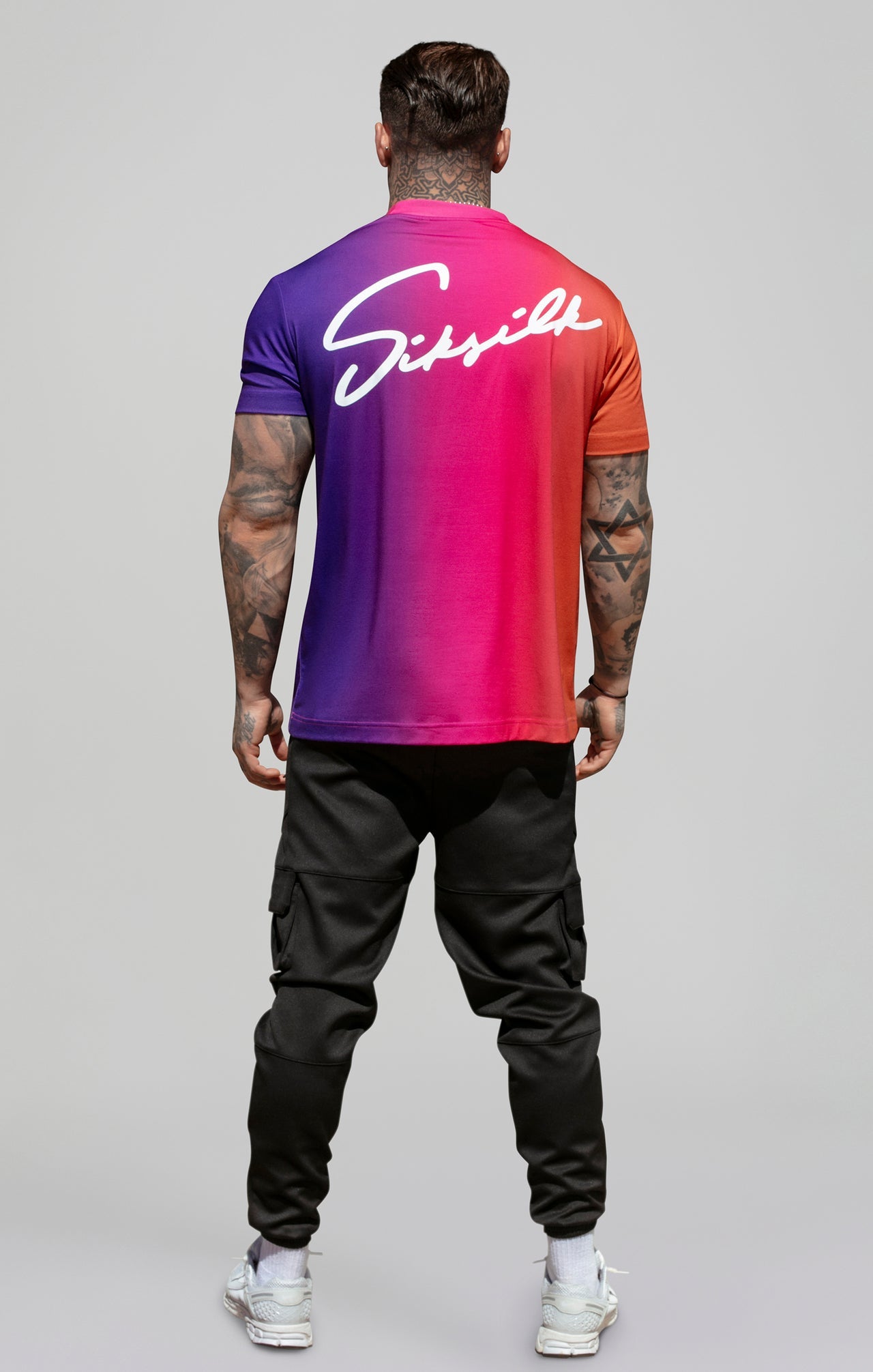 Script Fade T-shirt rose, violet T-shirts SikSilk   