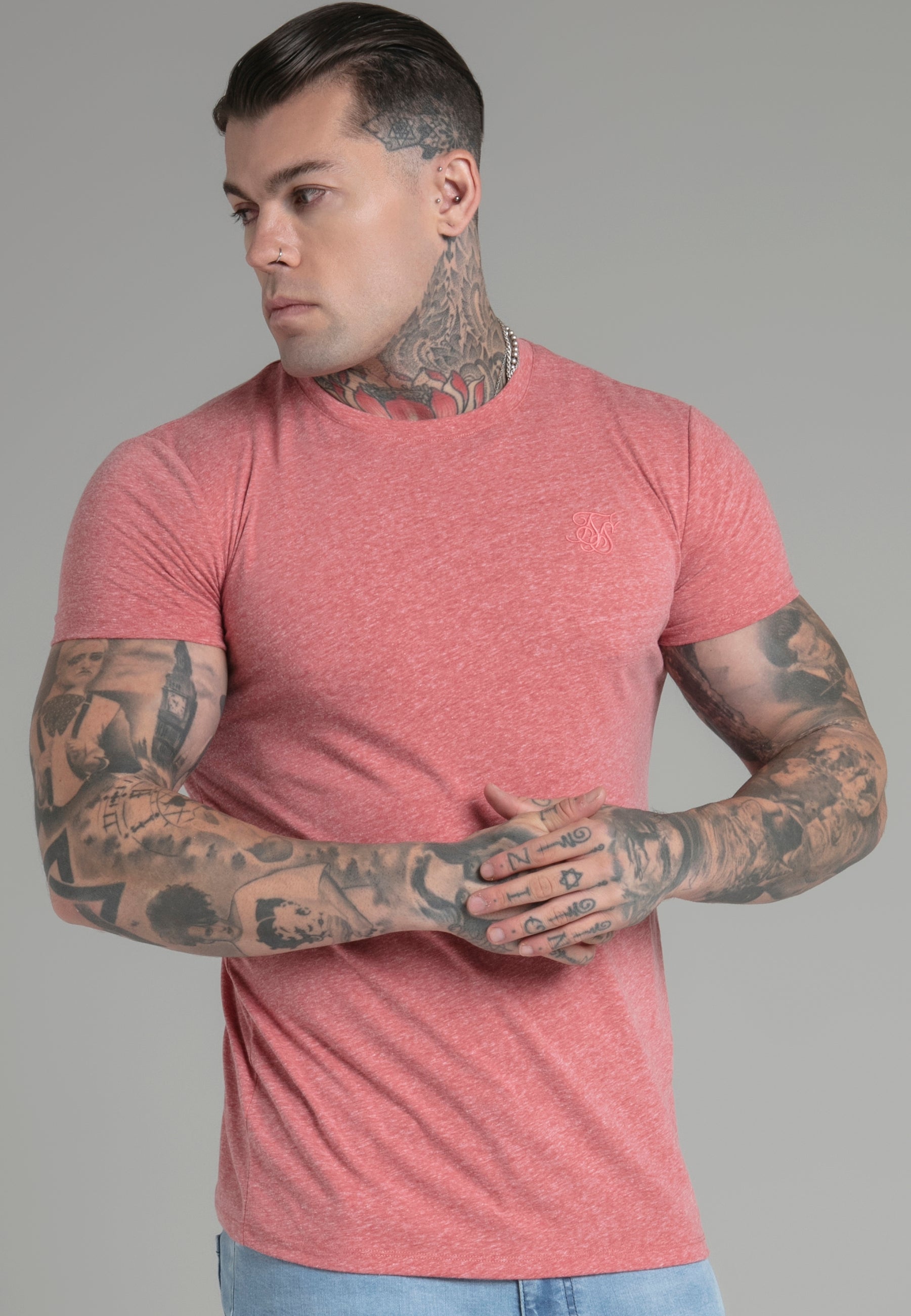 Marl T-shirt orange T-shirts SikSilk   