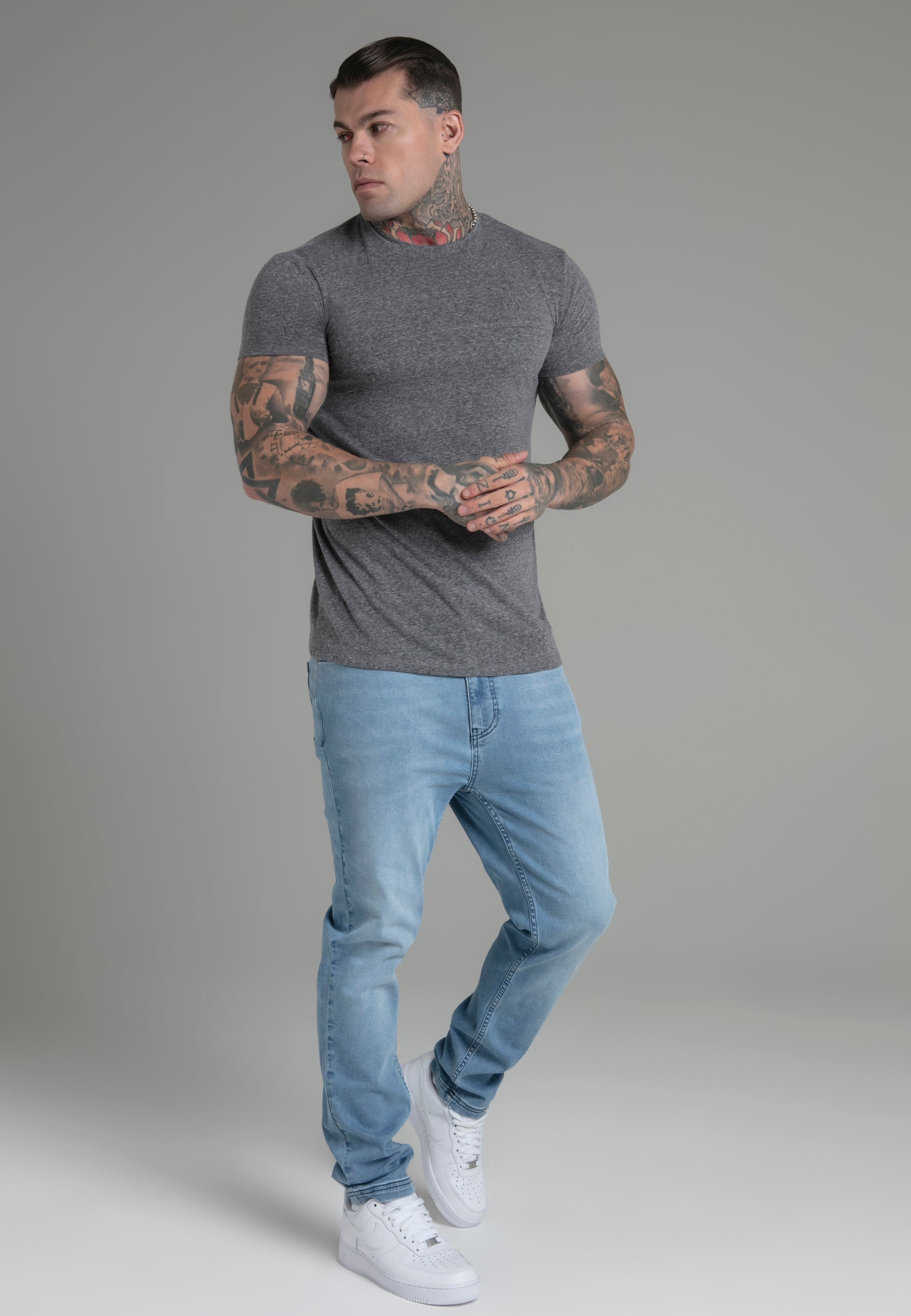 Marl T-Shirt in Dark Grey T-shirts SikSilk   