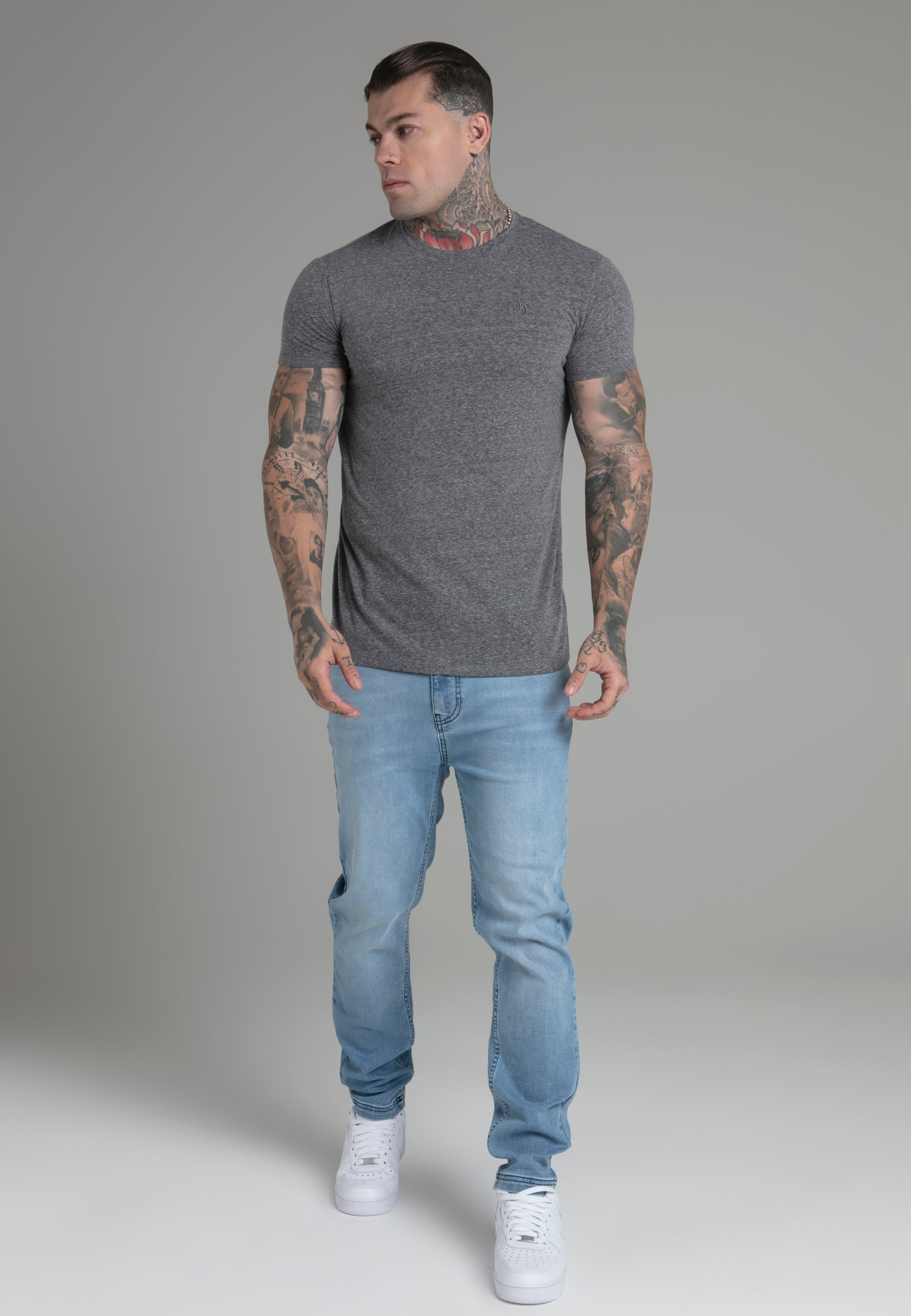 Marl T-Shirt in Dark Grey T-shirts SikSilk   