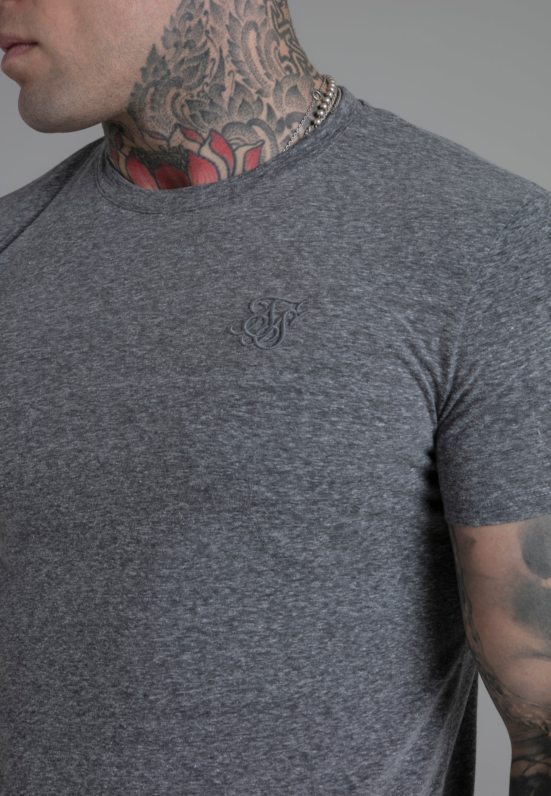 Marl T-Shirt in Dark Grey T-shirts SikSilk   