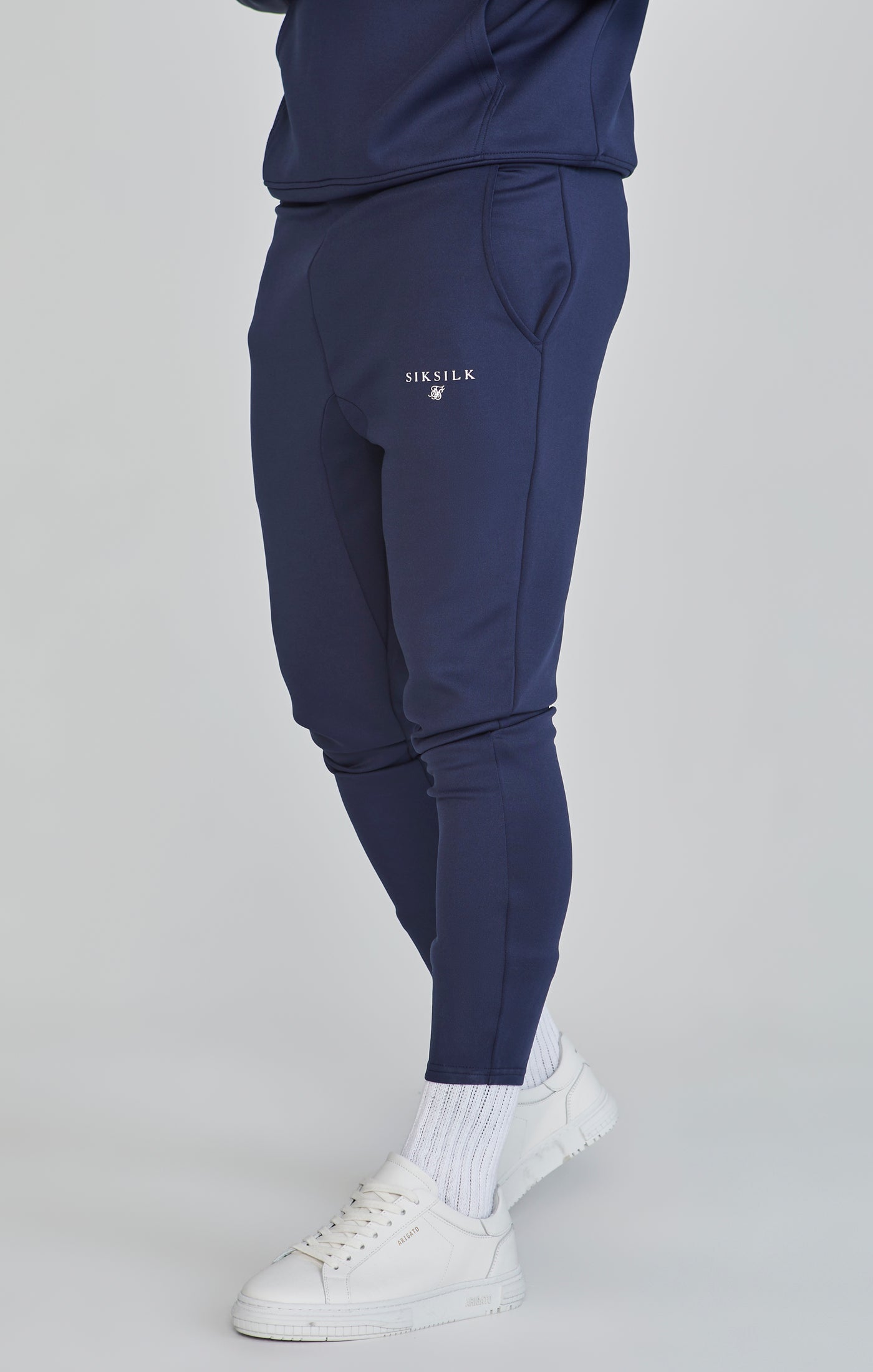 Essentials Poly Joggers en Navy Pantalon SikSilk   