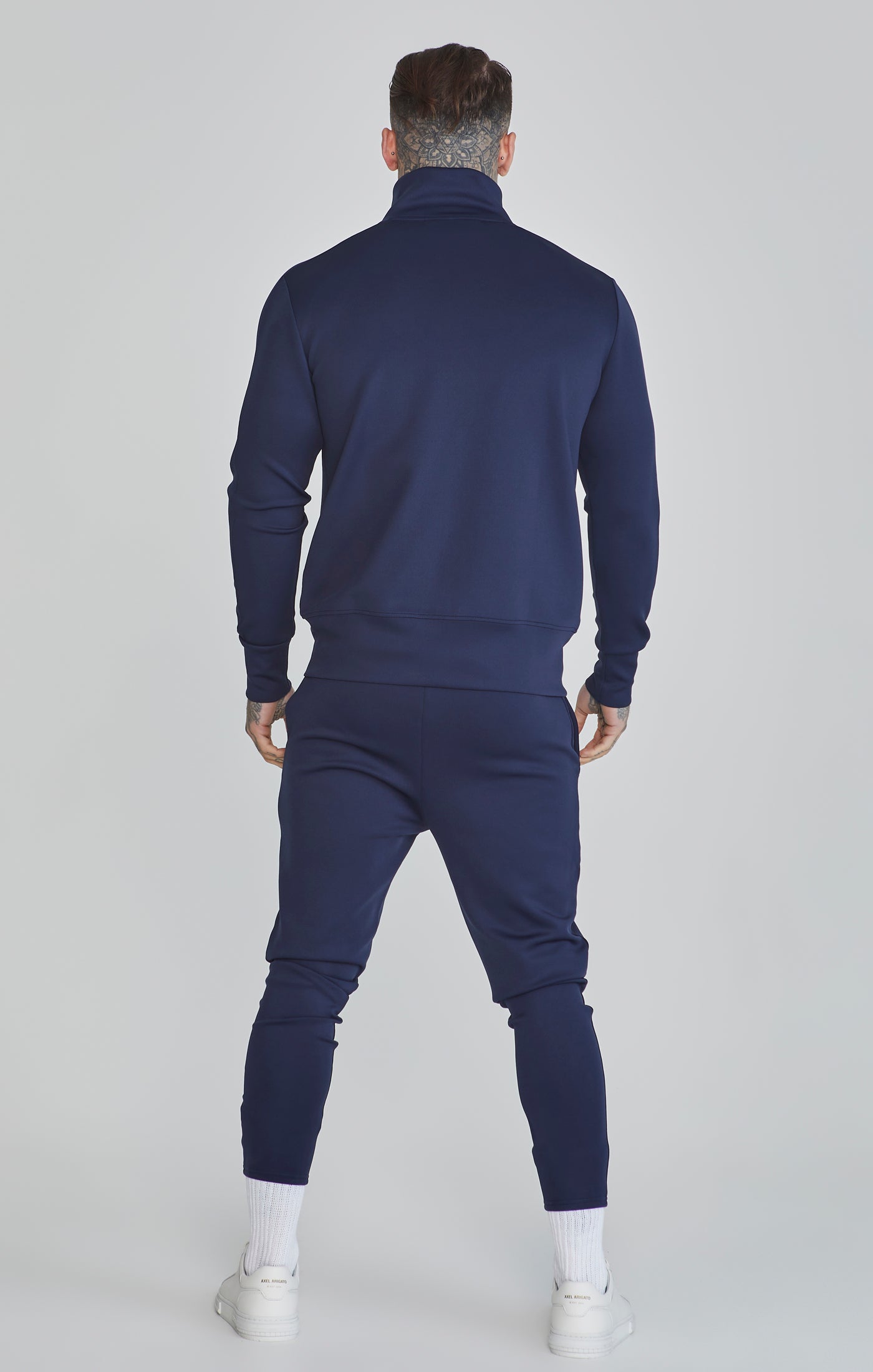 Essentials Poly Track Top in Navy Sweat-shirts SikSilk   