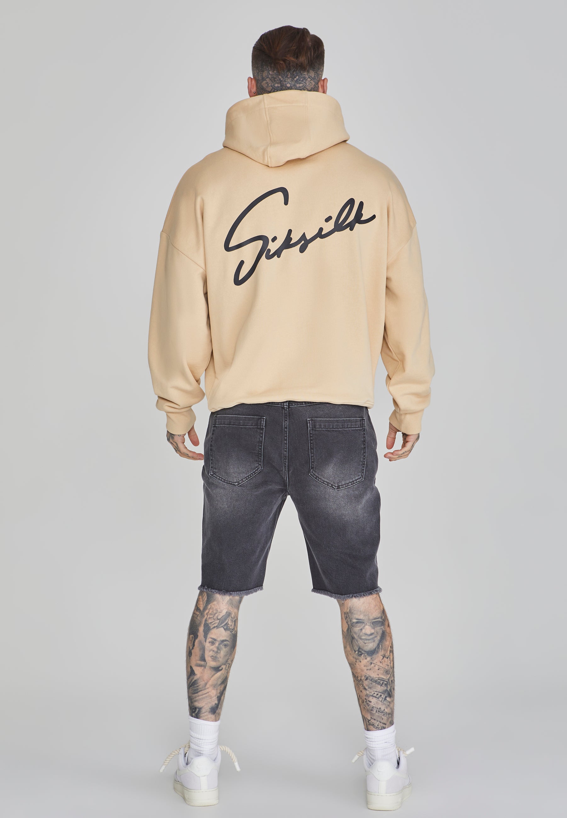 Sweat à capuche Script Beige SikSilk   