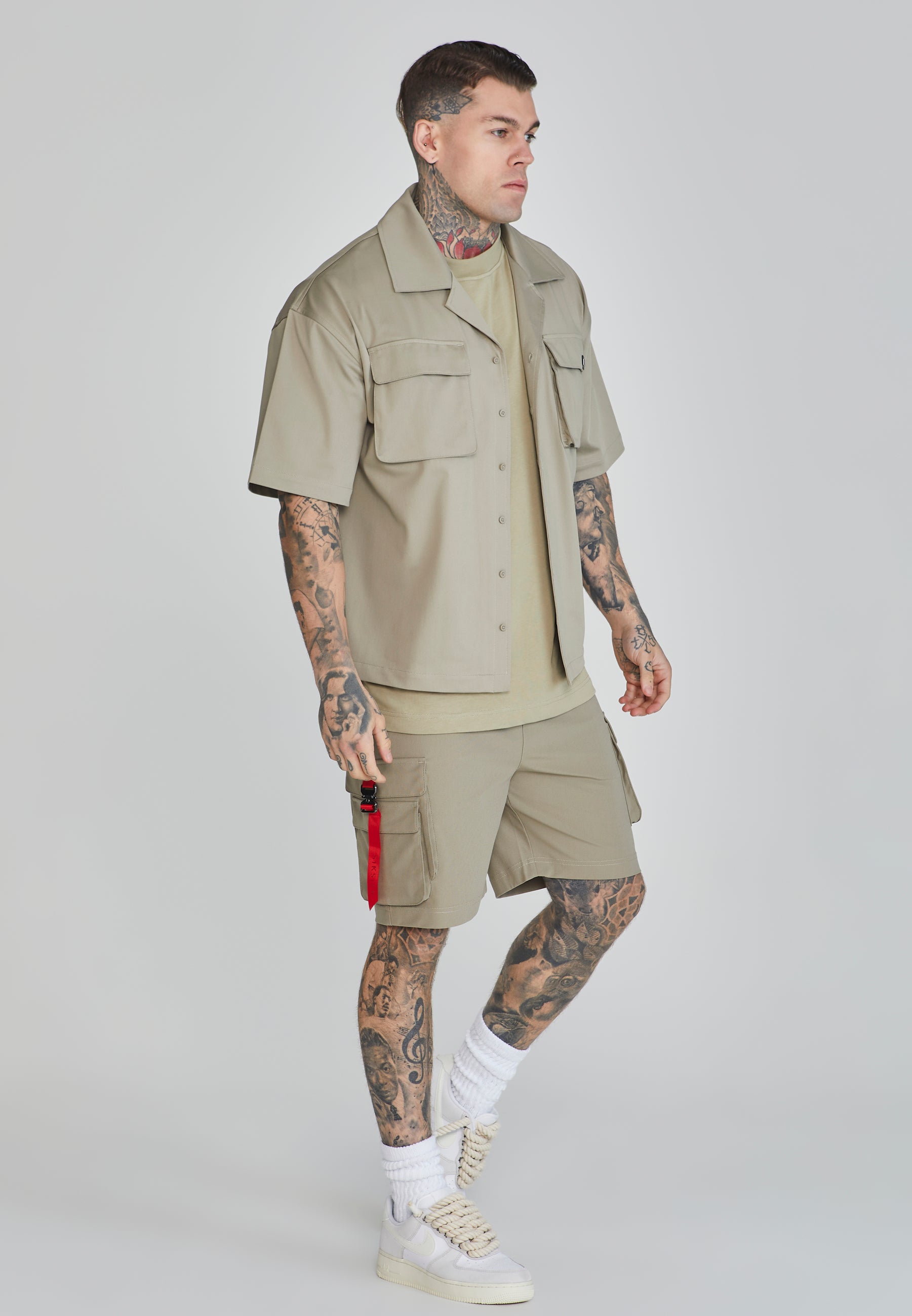 Flight Utility Shirt in Kaki Chemises SikSilk   