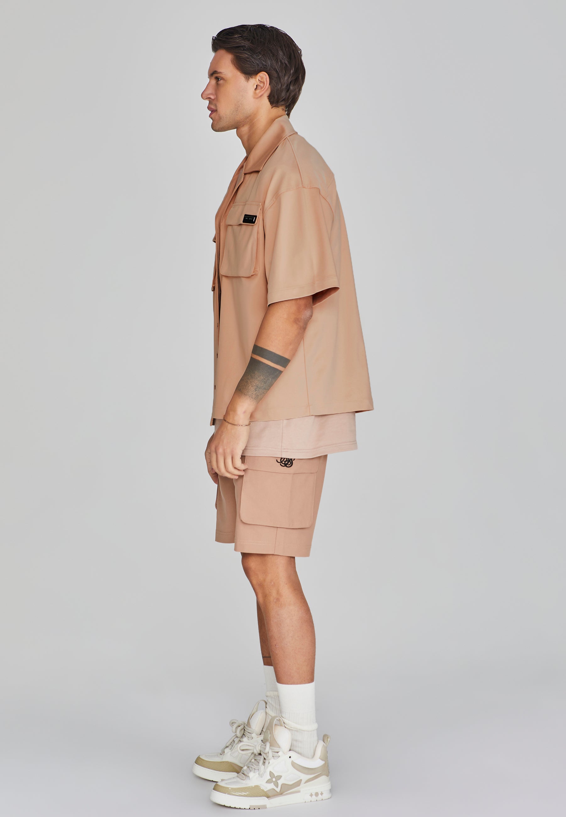 Flight Utility Shirt in Brown Chemises SikSilk   