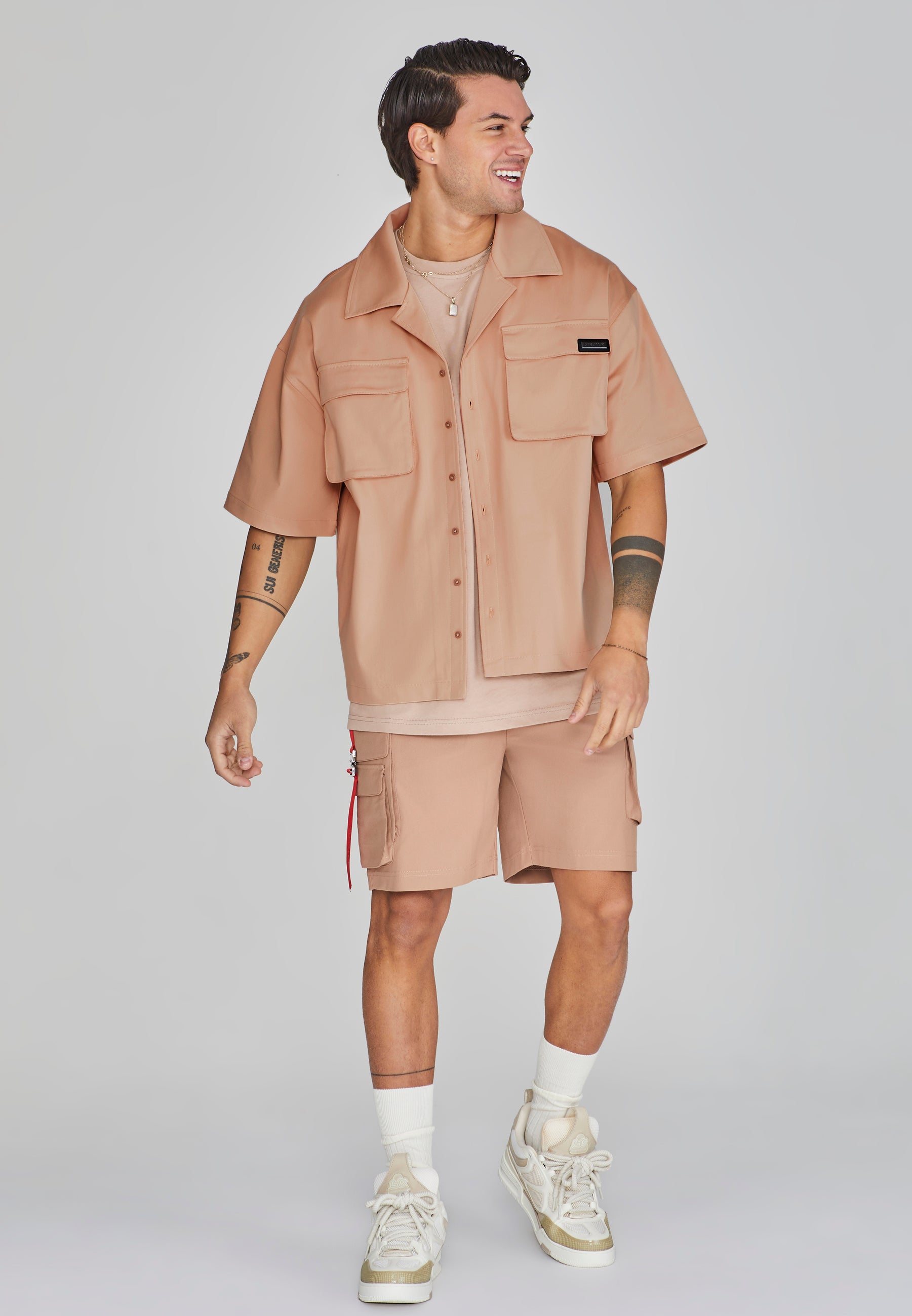 Flight Utility Shirt in Brown Chemises SikSilk   