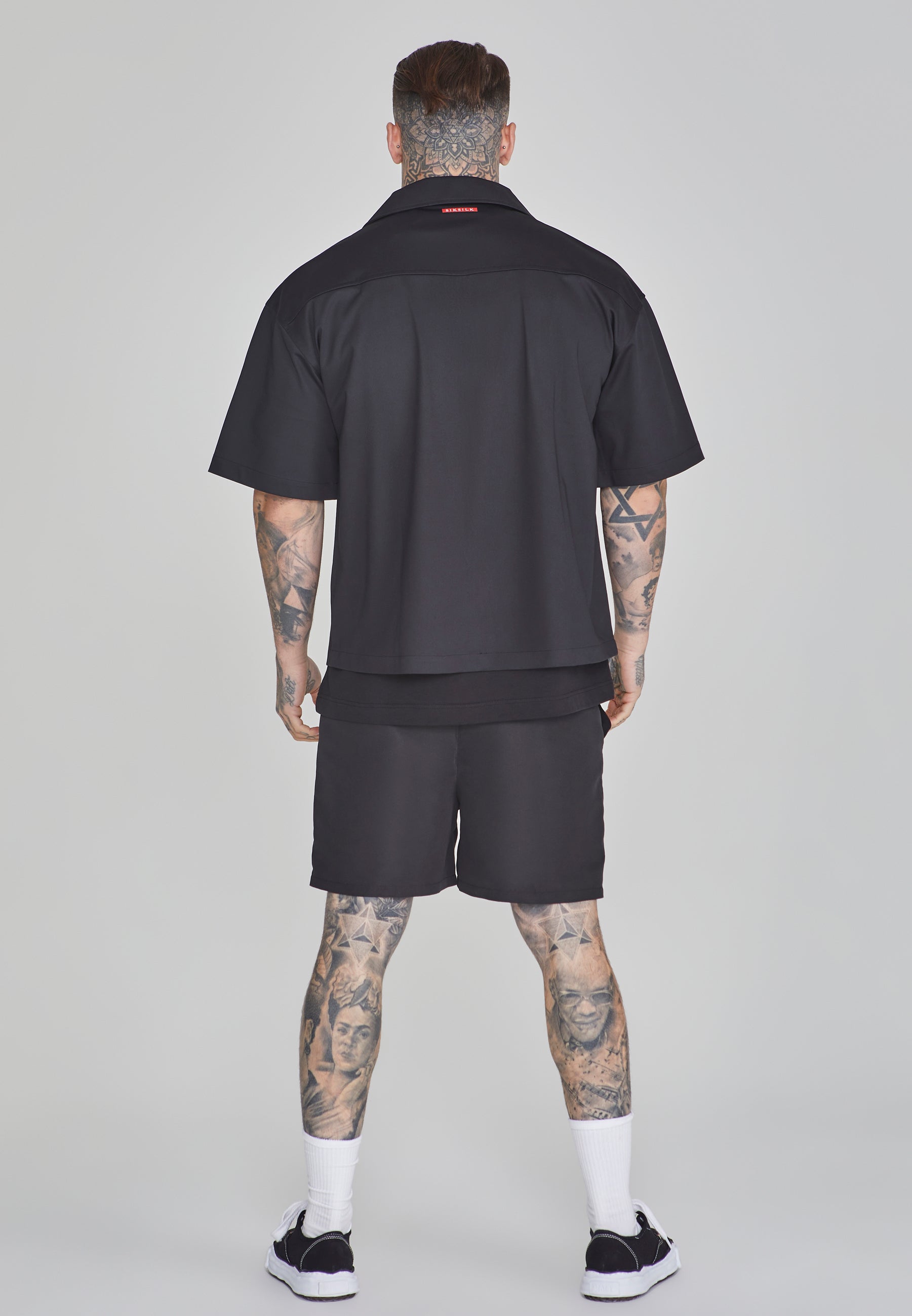 Flight Utility Shirt in Black Chemises SikSilk   