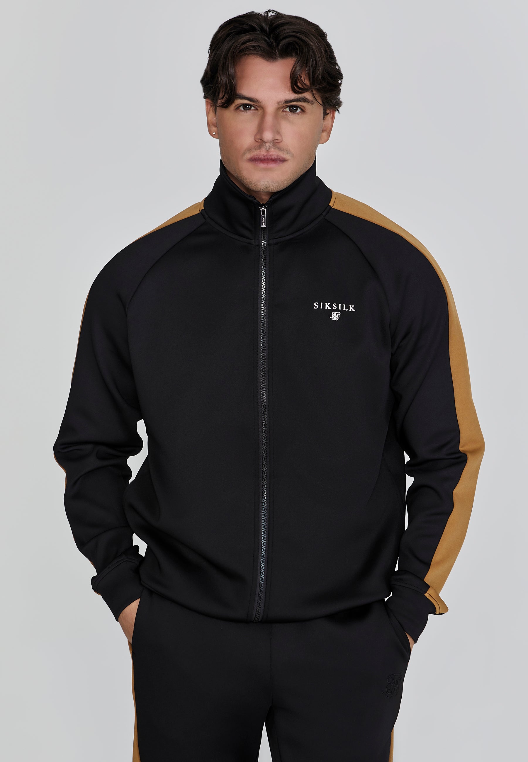 Track Top in Black Vestes sweat SikSilk   