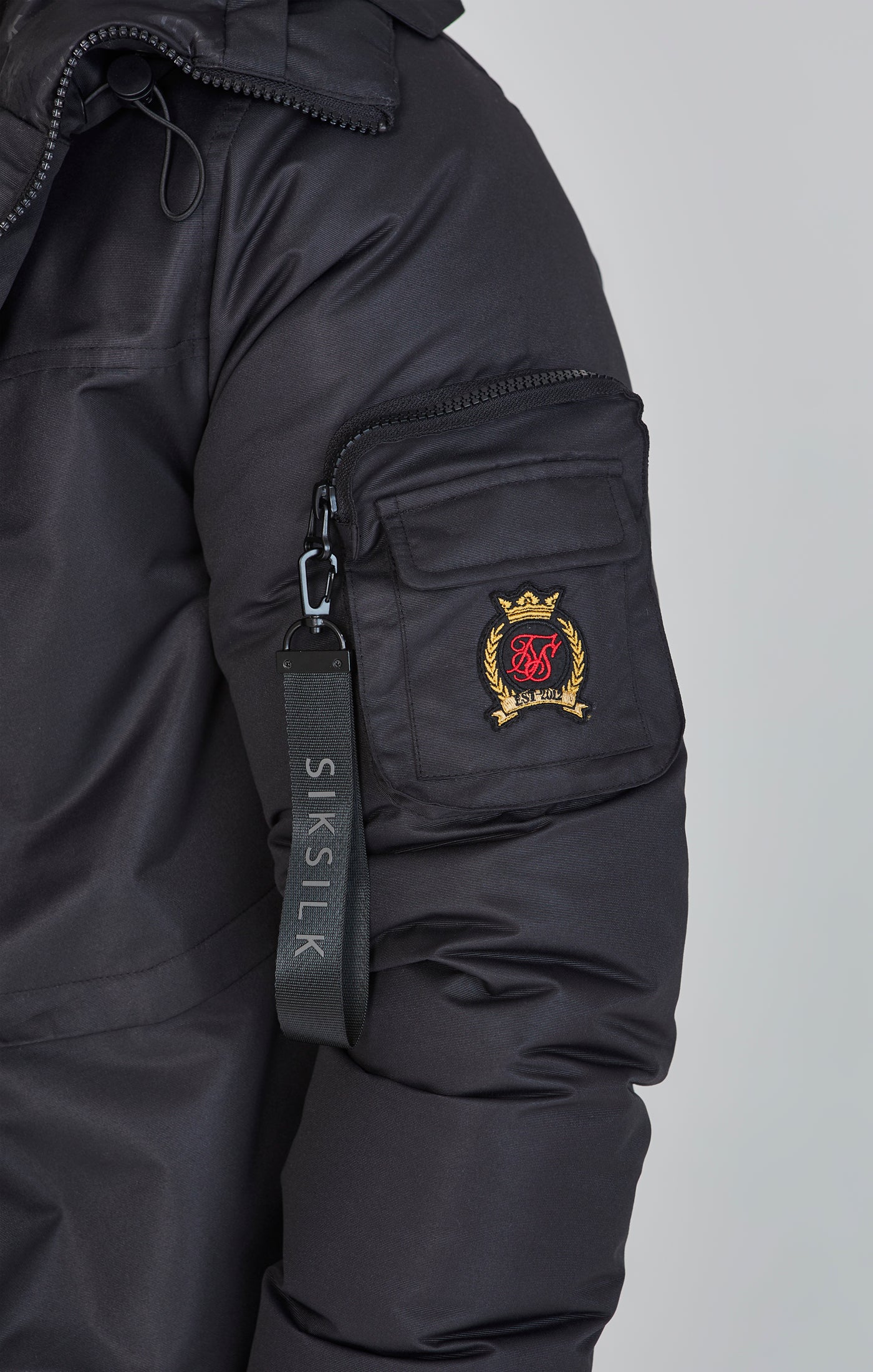 Bomber Jacket in Black Vestes SikSilk   