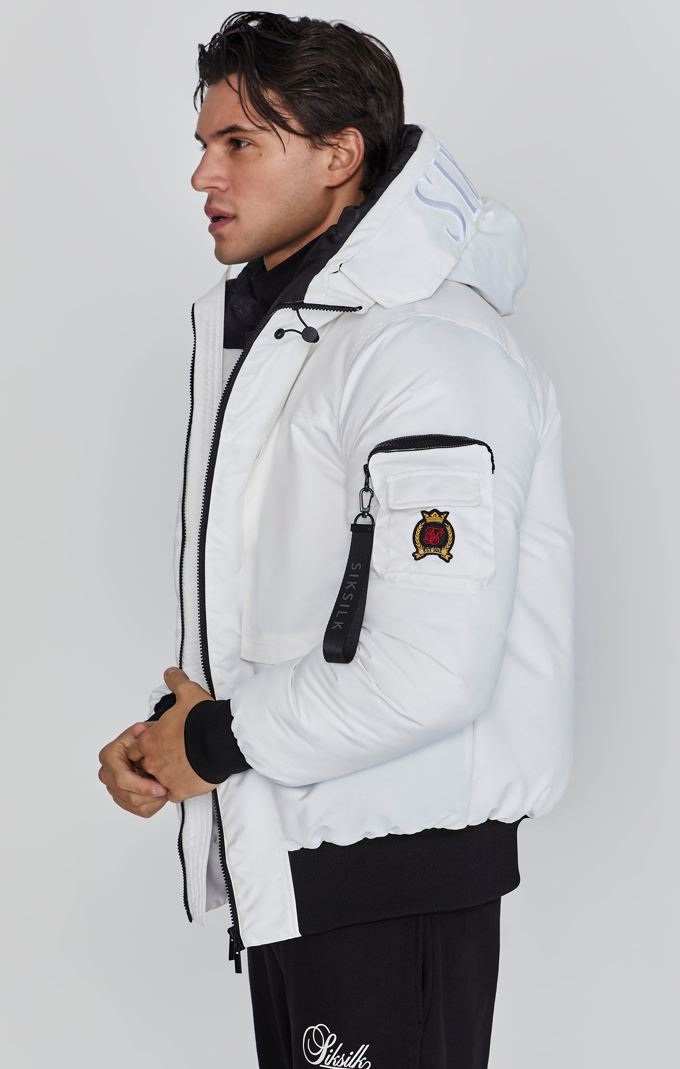 Bomber Jacket à Blanc Vestes SikSilk   