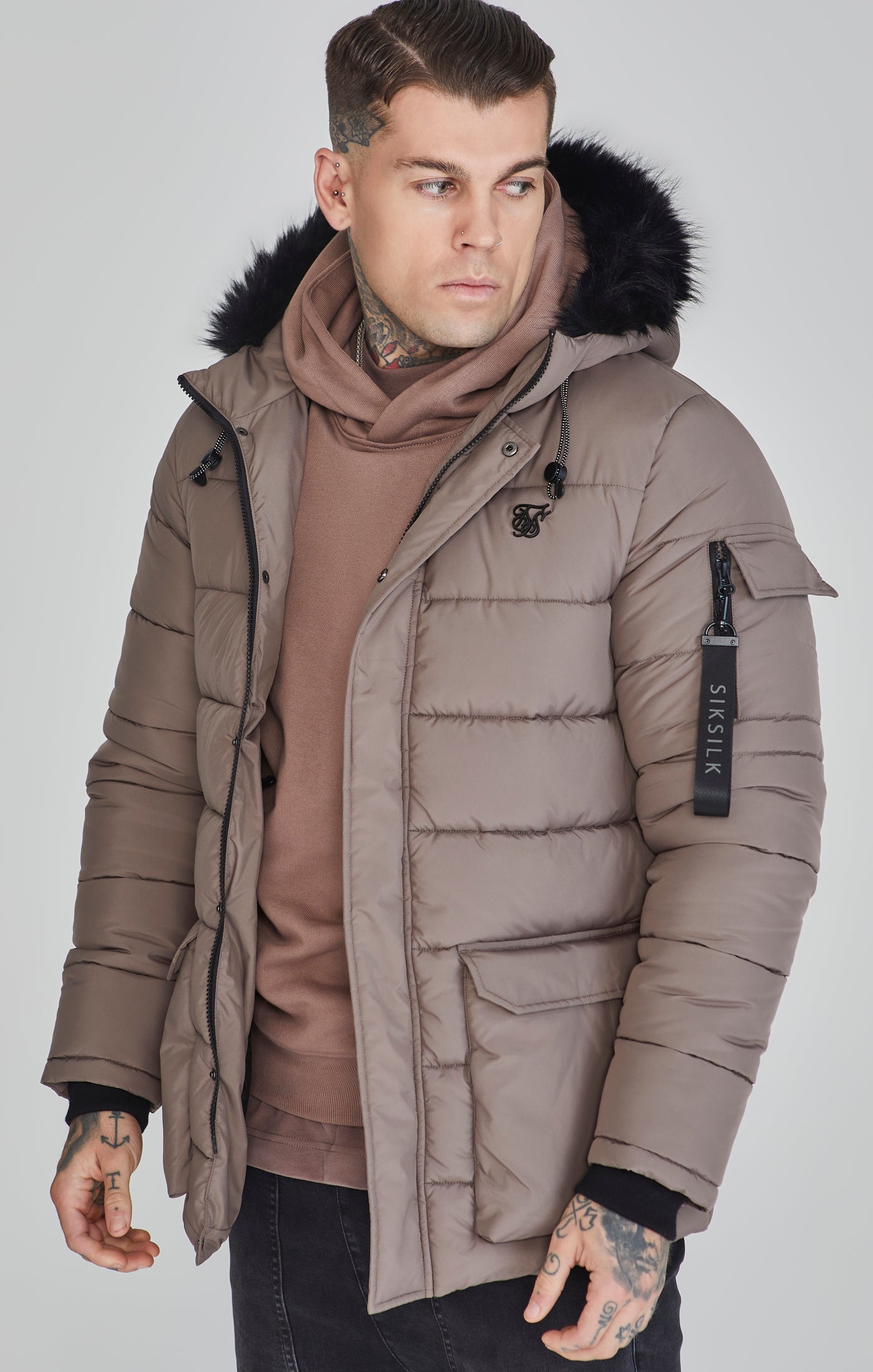 Parka beige Vestes SikSilk   