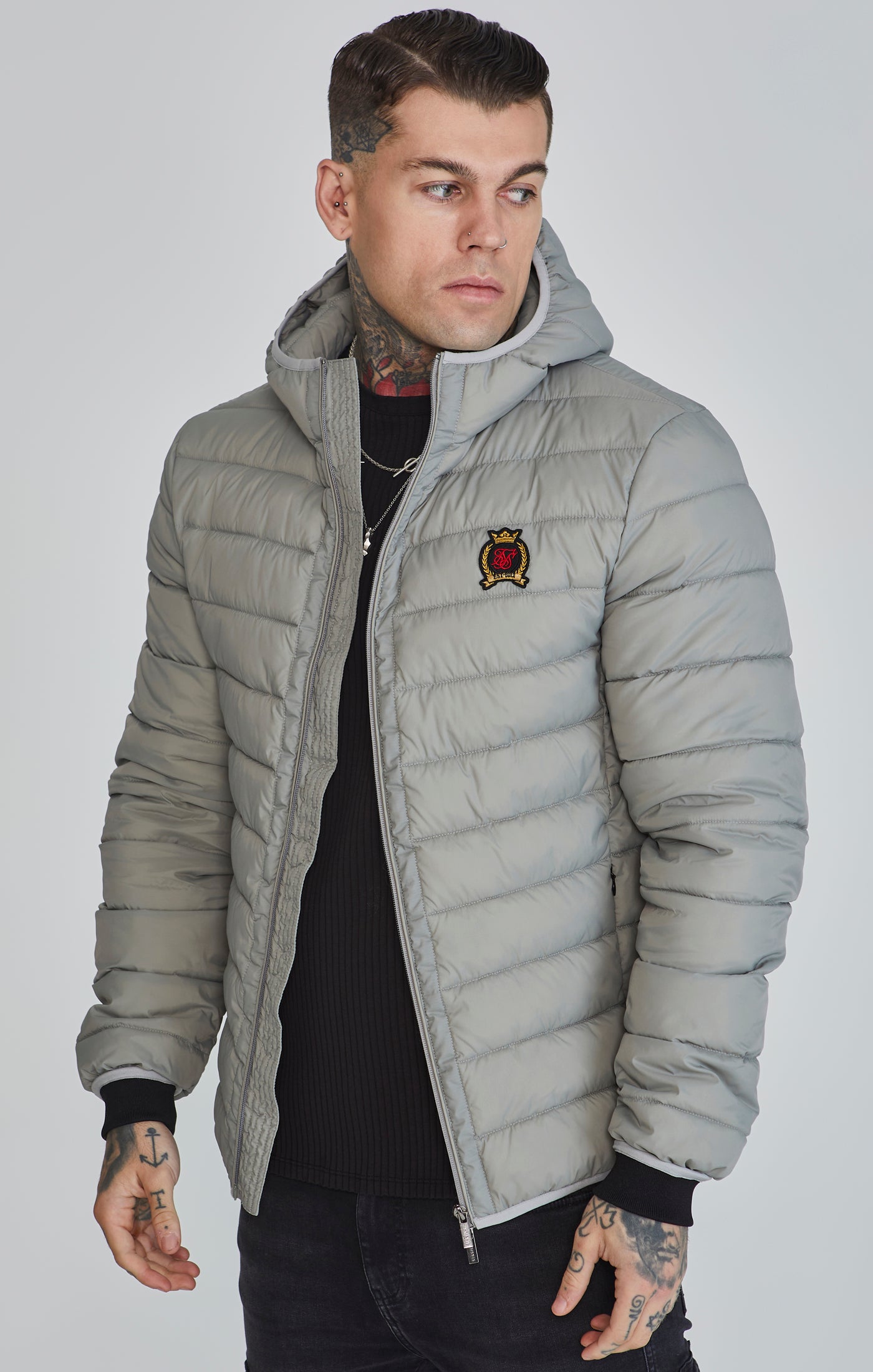 Bubble Jacket in Grey Vestes SikSilk   