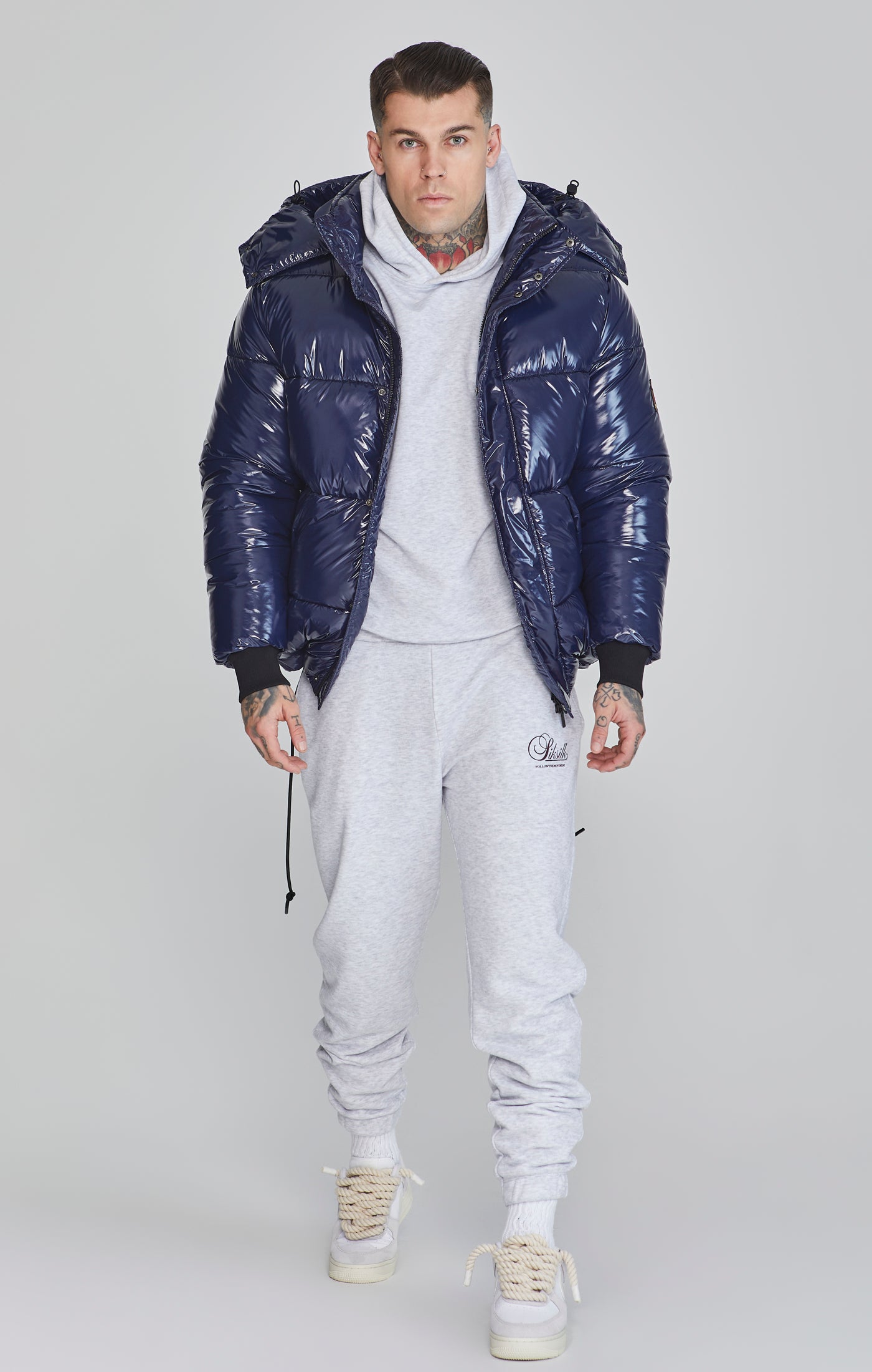 Puffer Jacket in Blue Vestes SikSilk   