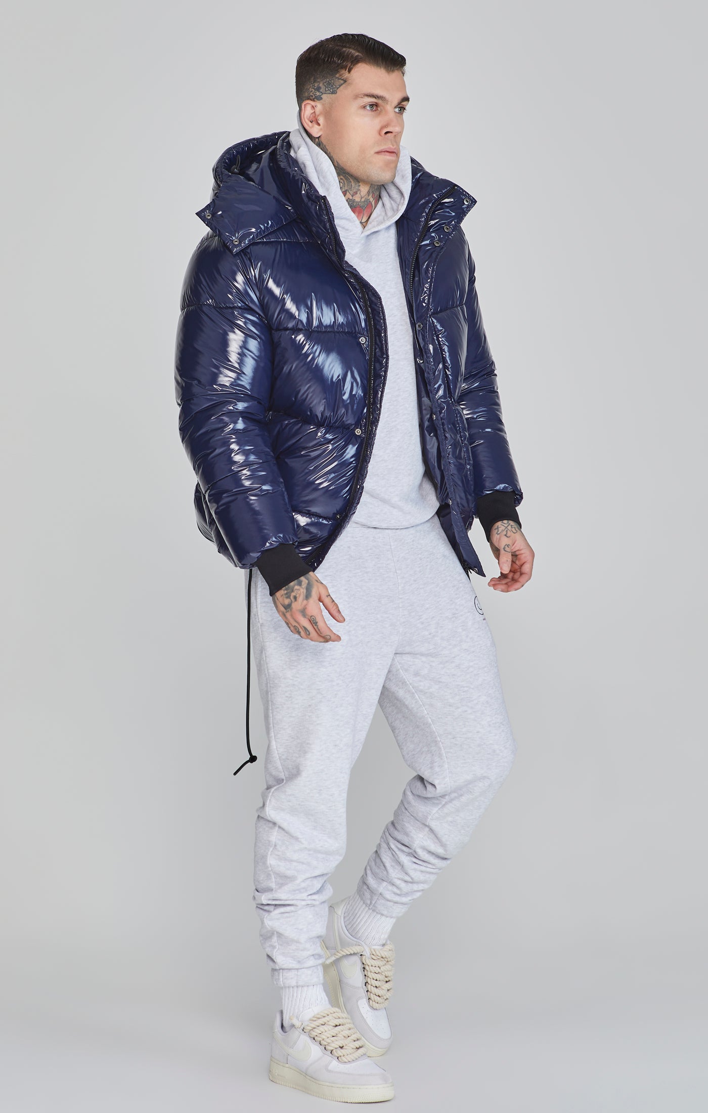 Puffer Jacket in Blue Vestes SikSilk   