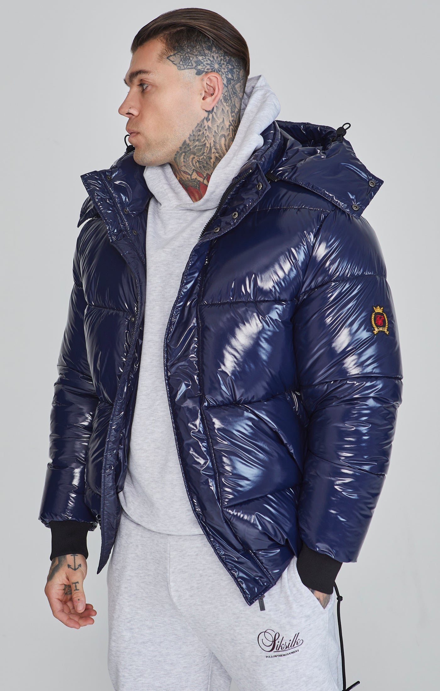 Puffer Jacket in Blue Vestes SikSilk   