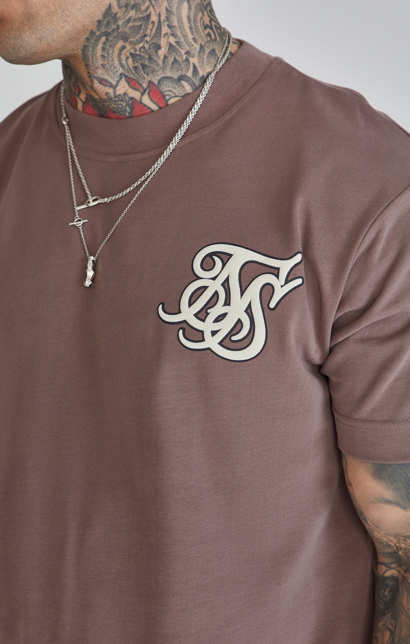 Logo T-Shirt in Brown T-shirts SikSilk   