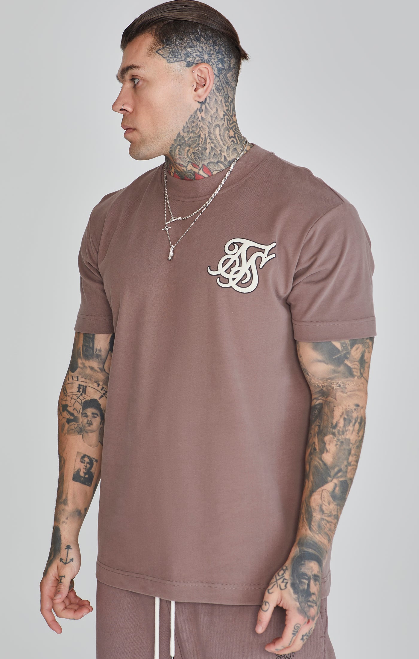 Logo T-Shirt in Brown T-shirts SikSilk   