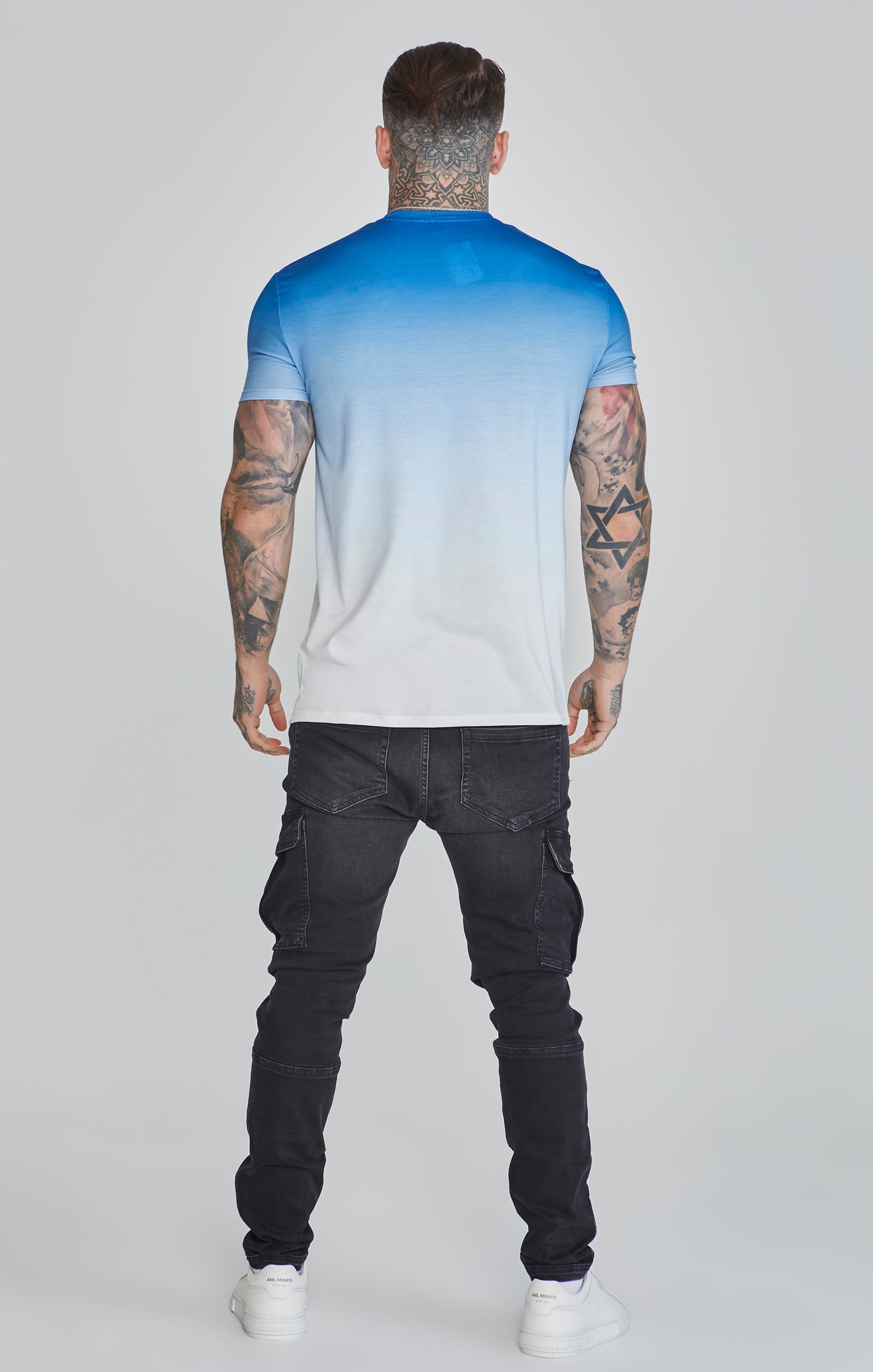 Fade T-shirt en Blue/White T-shirts SikSilk   