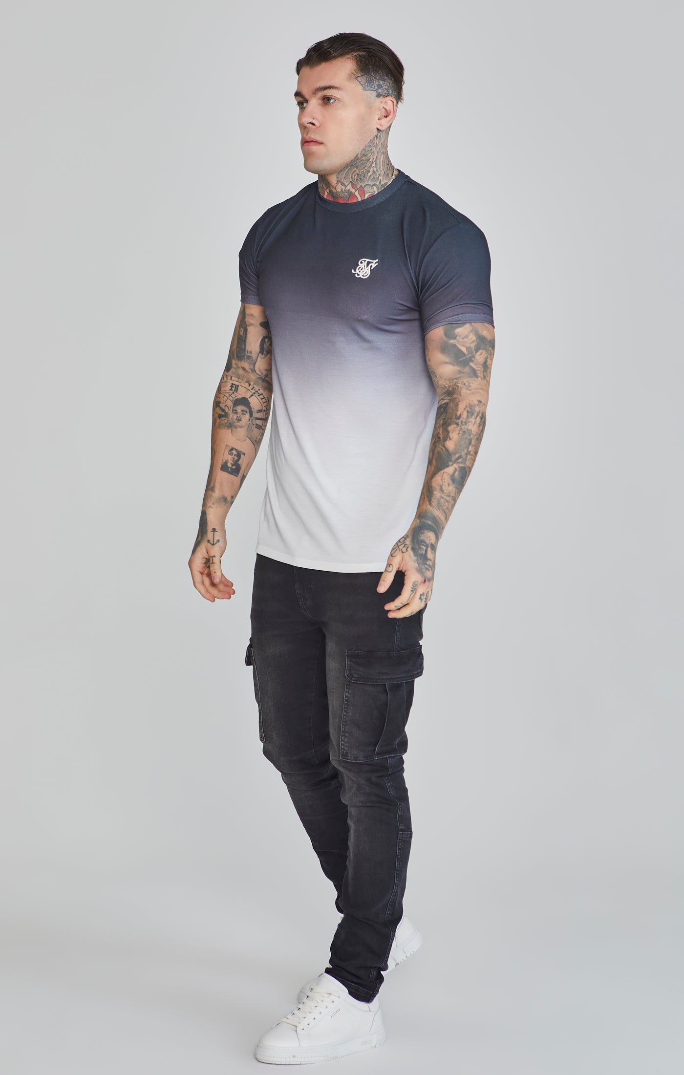 T-shirt Fade en noir/blanc T-shirts SikSilk   