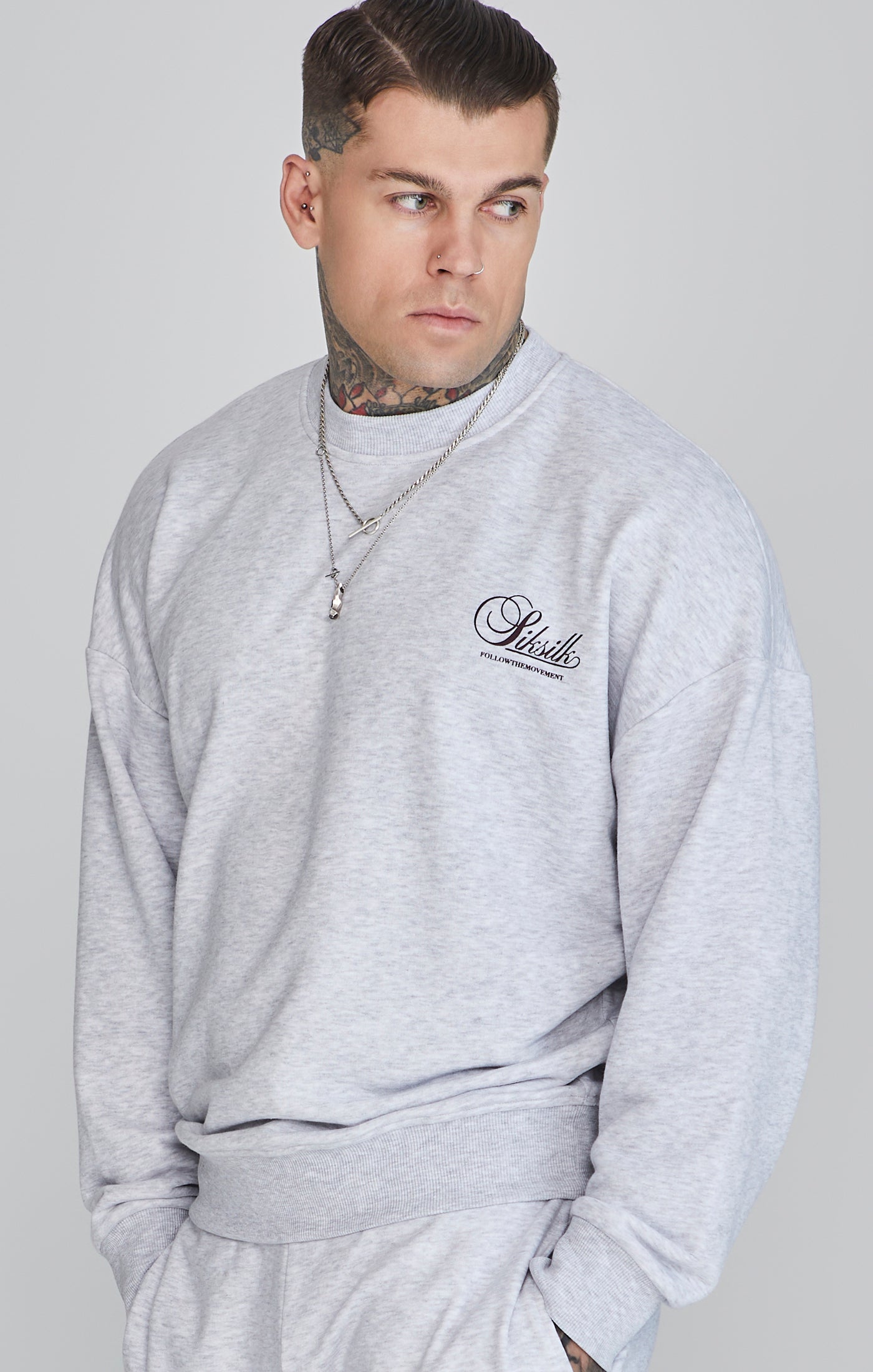 Sweat graphique en snow marl Sweatshirts SikSilk   