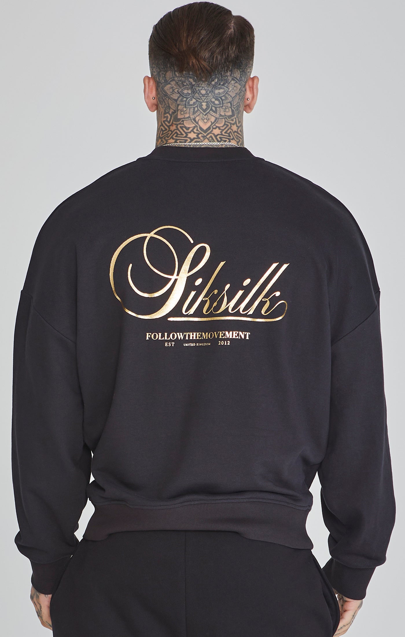 Sweat graphique en noir Sweatshirts SikSilk   