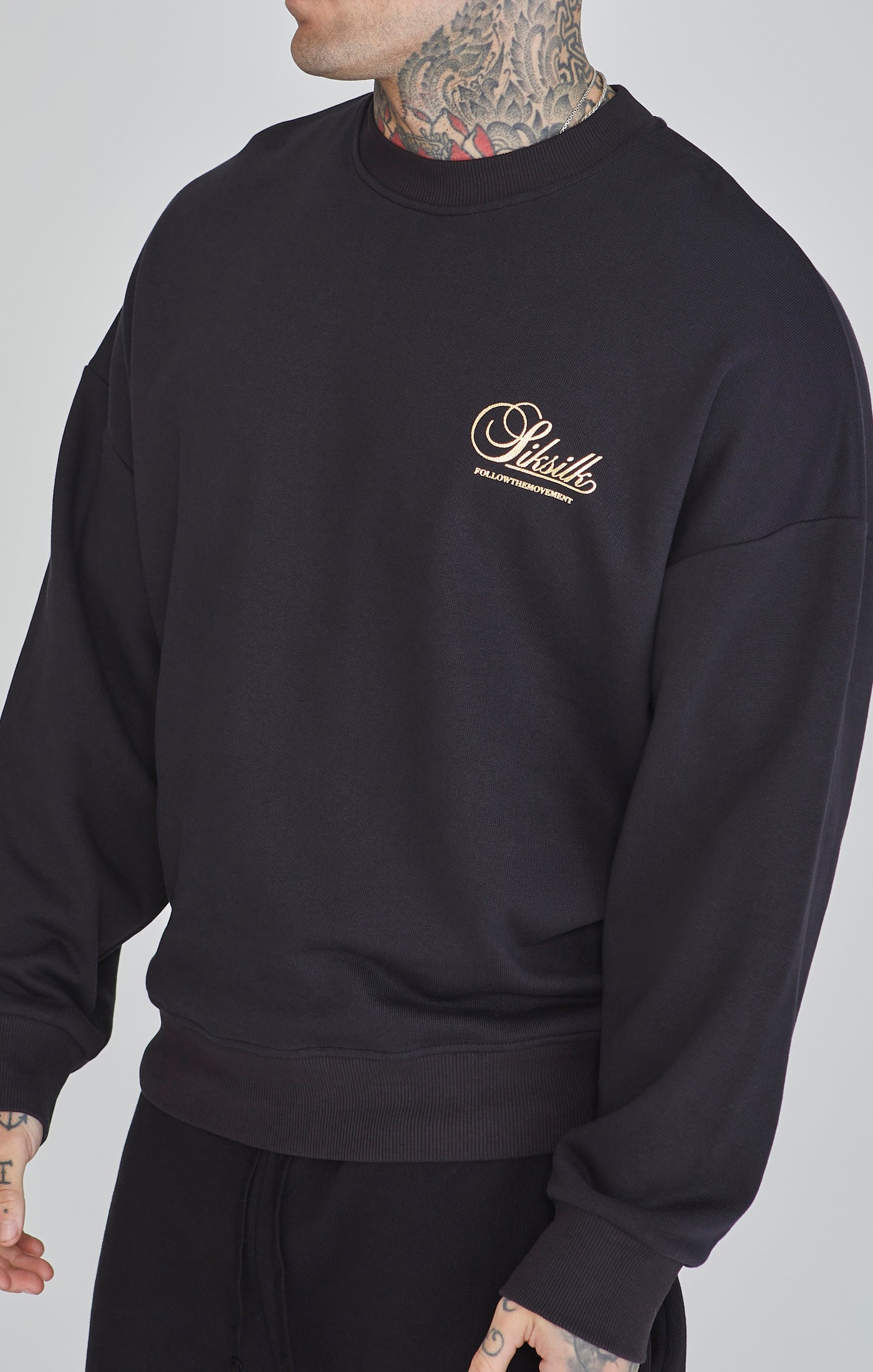 Sweat graphique en noir Sweatshirts SikSilk   