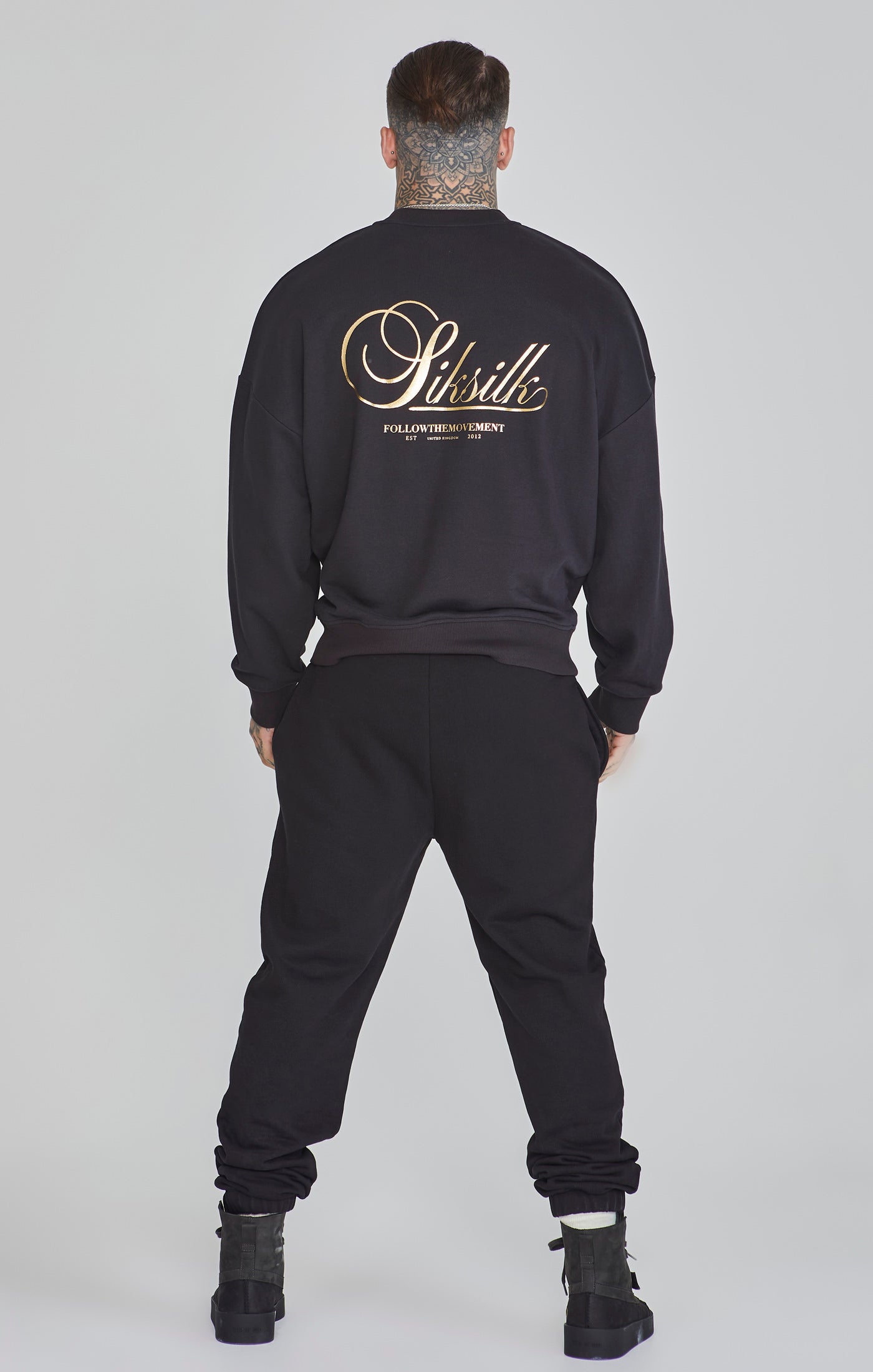 Sweat graphique en noir Sweatshirts SikSilk   