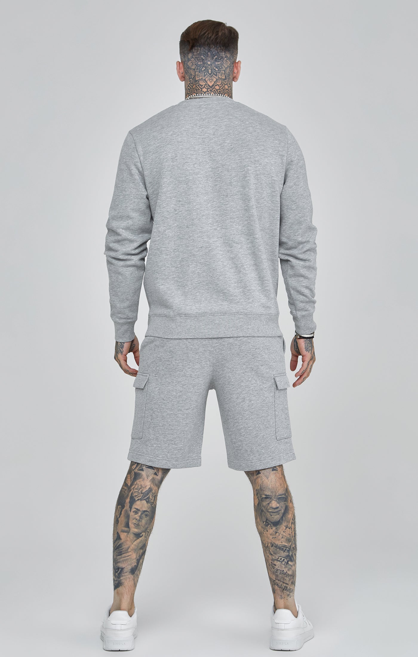 Sweat Essentials in Grey Marl Sweatshirts SikSilk   