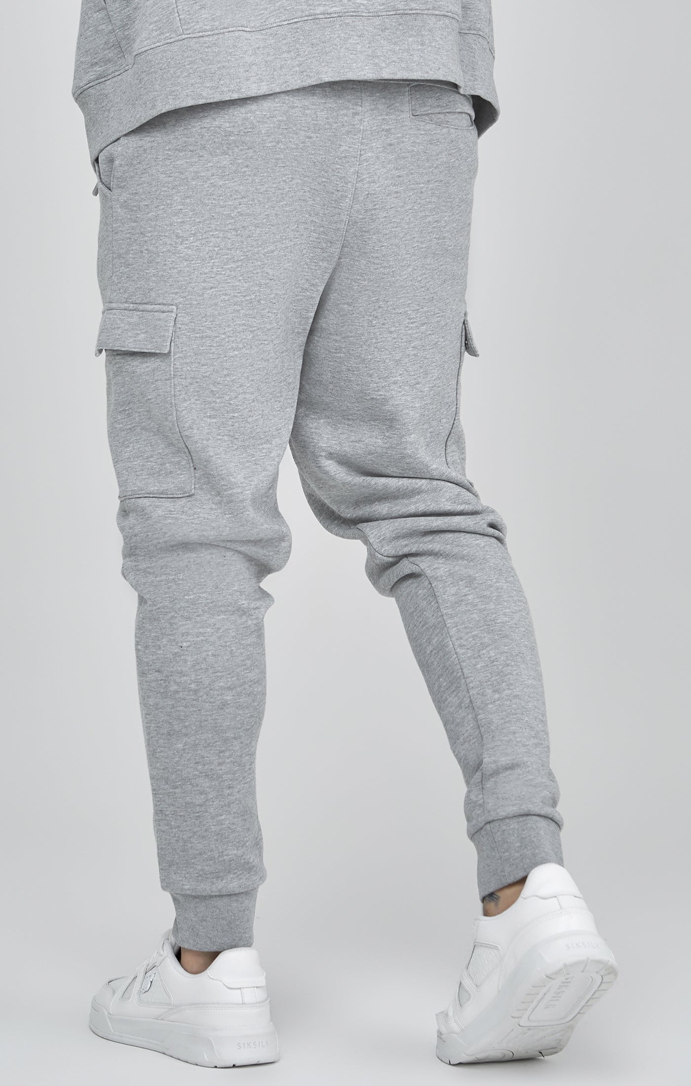 Essentials Cargo Joggers in Grey Marl Pantalon SikSilk   