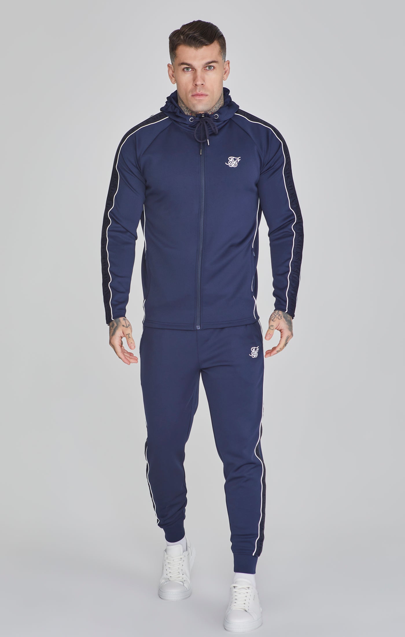 Sweat à capuche et jogging ensembles bleu marine SikSilk   