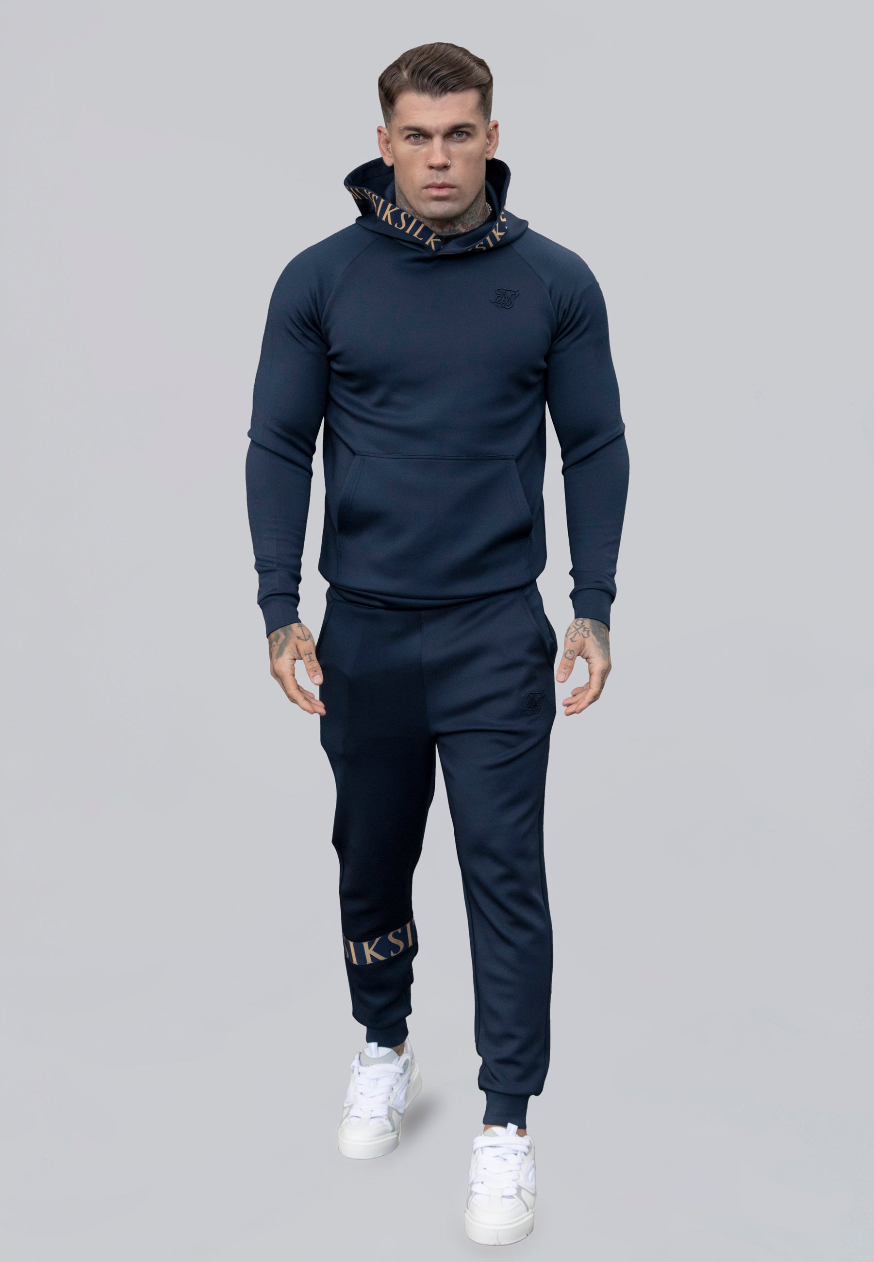 Dynamic Hoodie in Navy Sweat à capuche SikSilk   