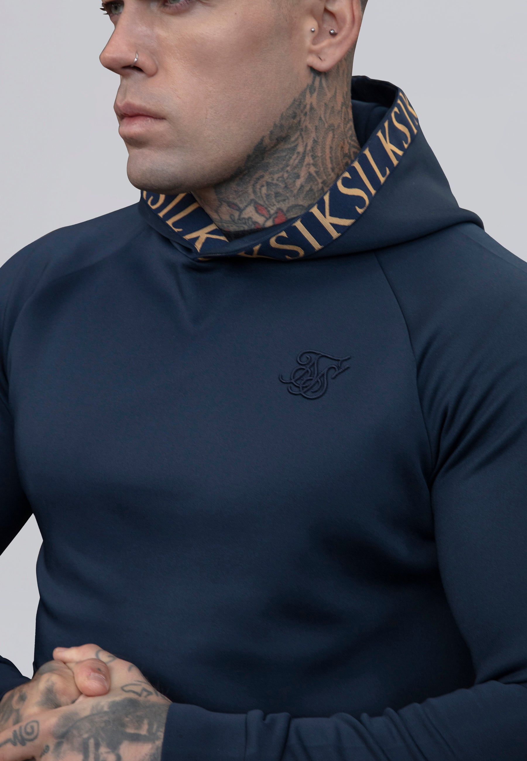 Dynamic Hoodie in Navy Sweat à capuche SikSilk   