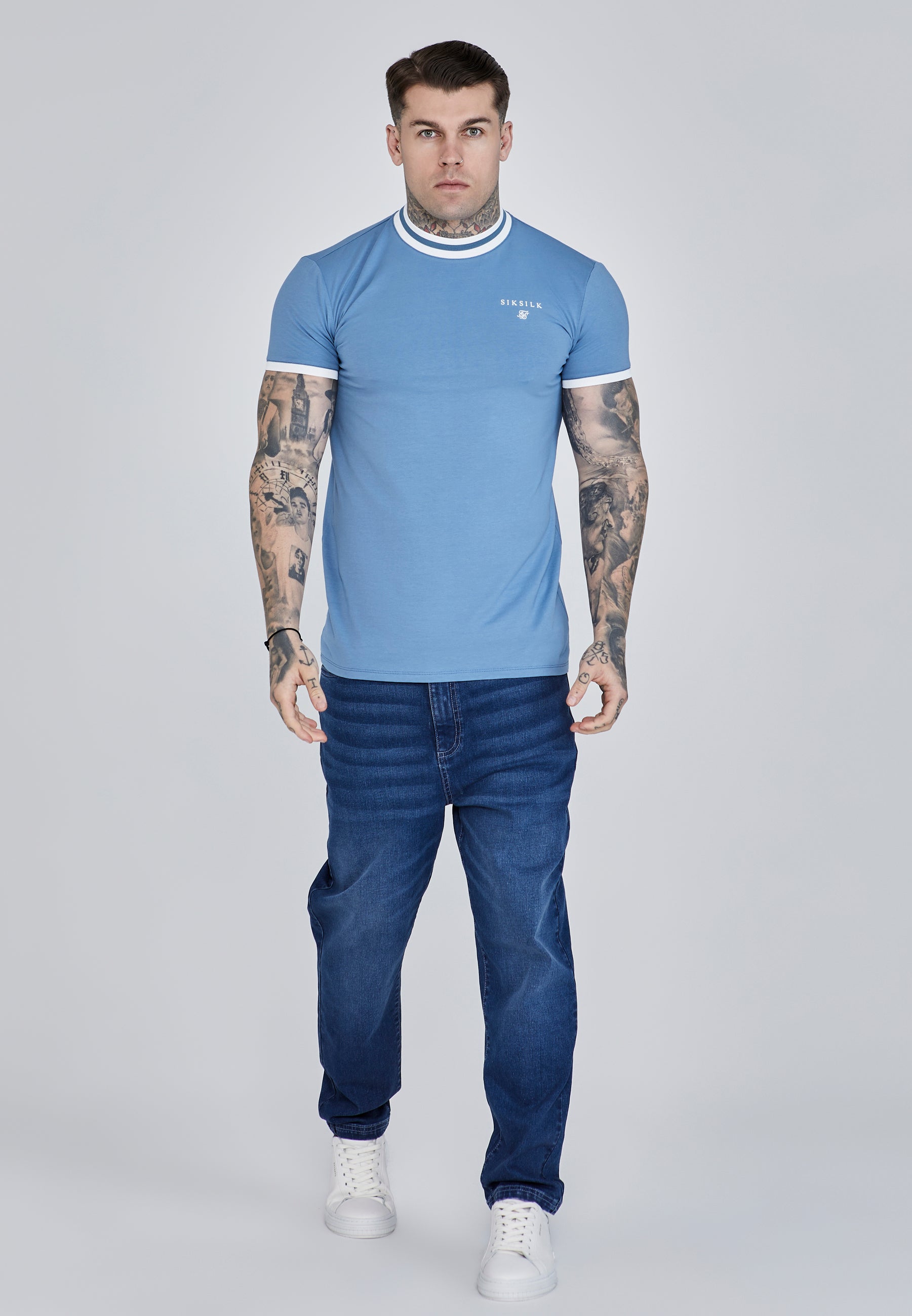 T-shirt Ringer en Blue T-shirts SikSilk   