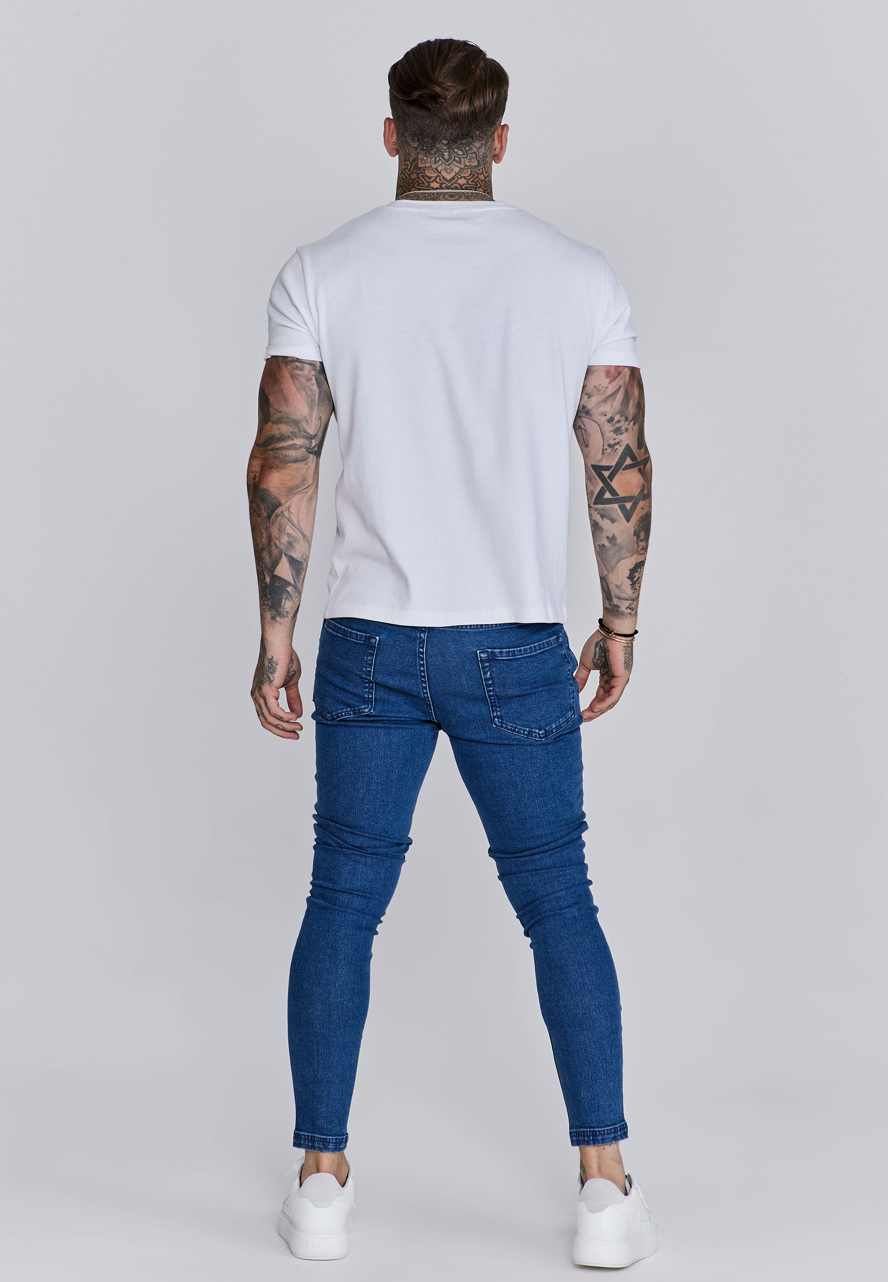Jeans Distressed Skinny en bleu Jeans SikSilk