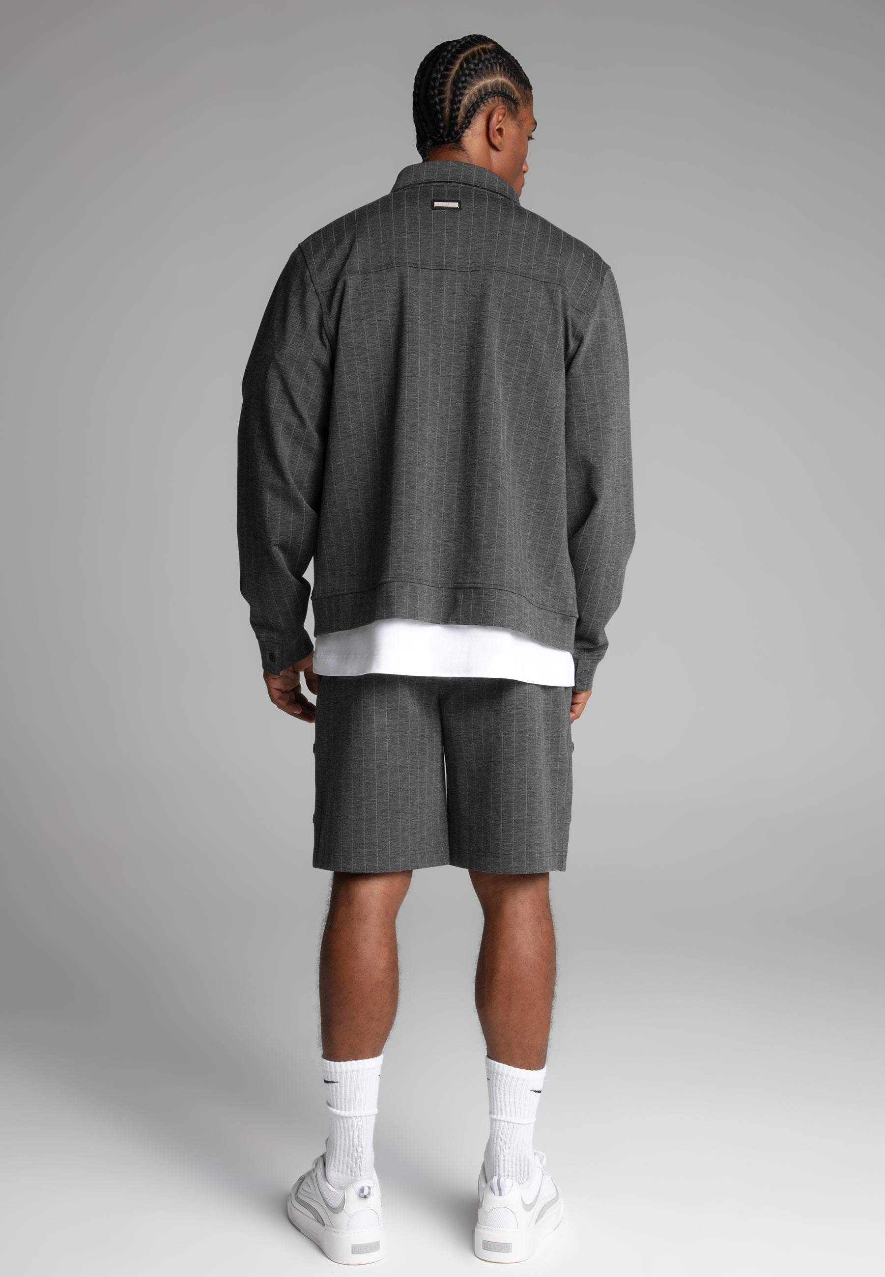 Pinstripe Jacket in Grey Vestes SikSilk