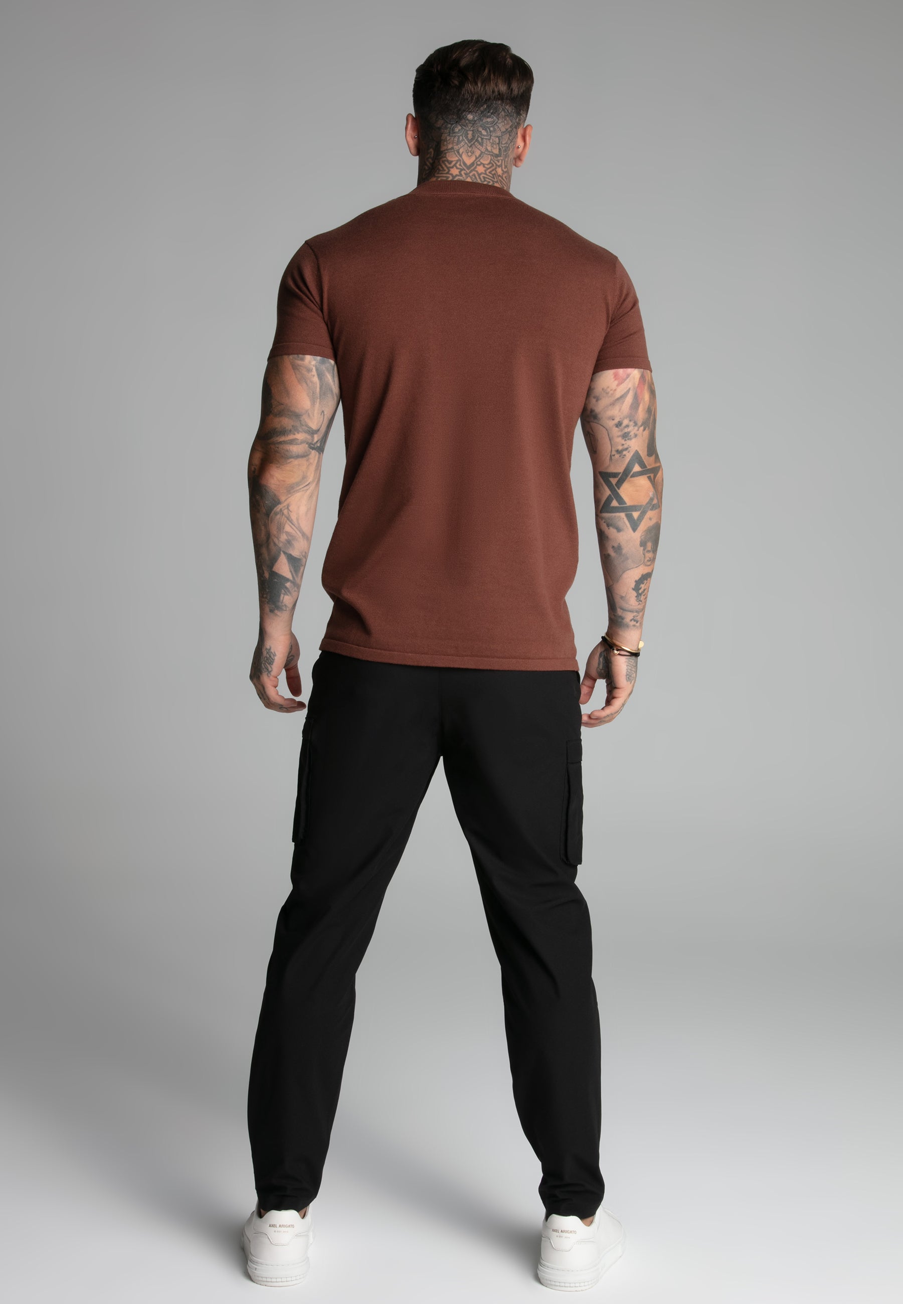 Muscle Fit T-shirt en Brown T-shirts SikSilk