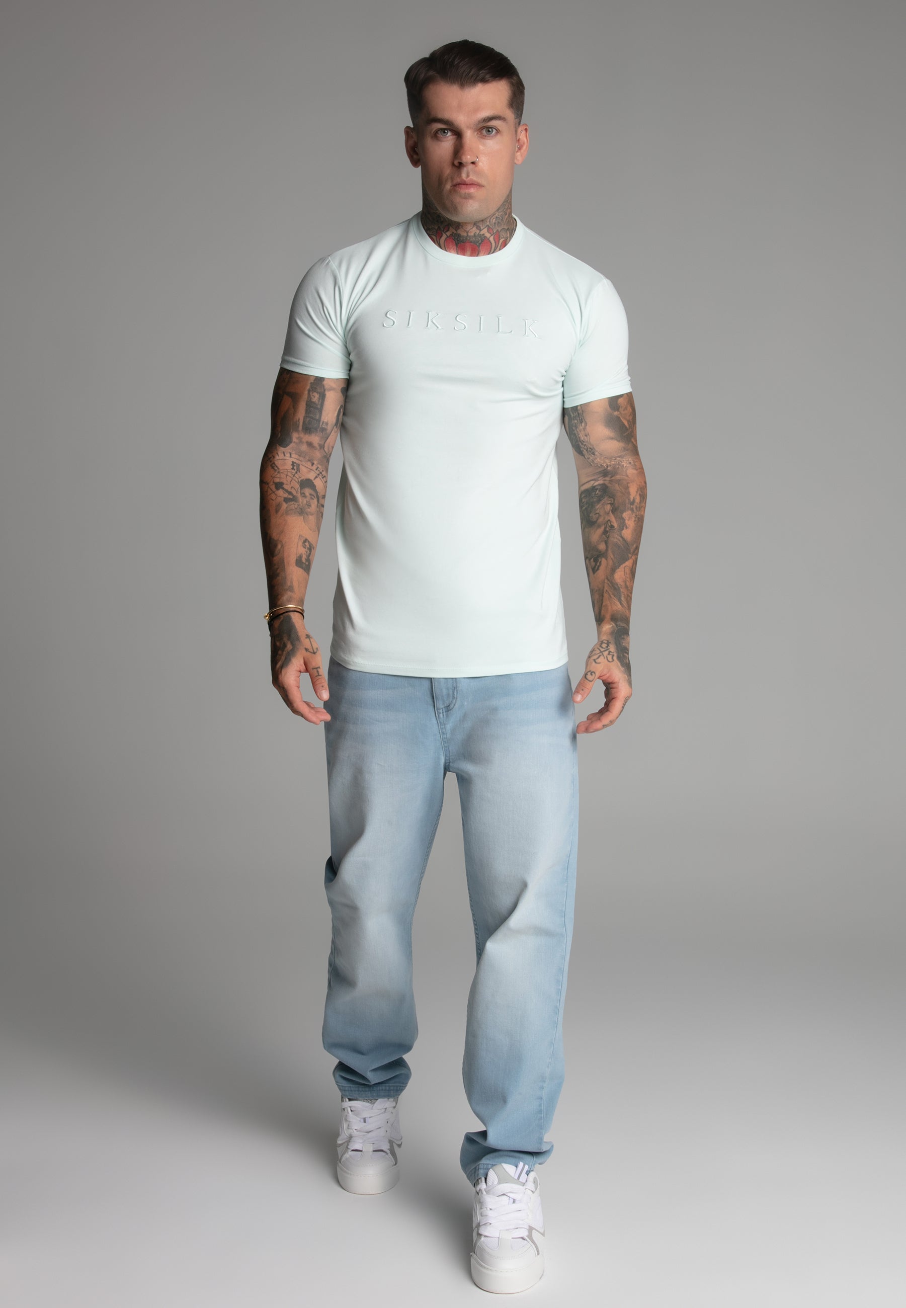 T-shirt Muscle Fit in Green T-shirts SikSilk