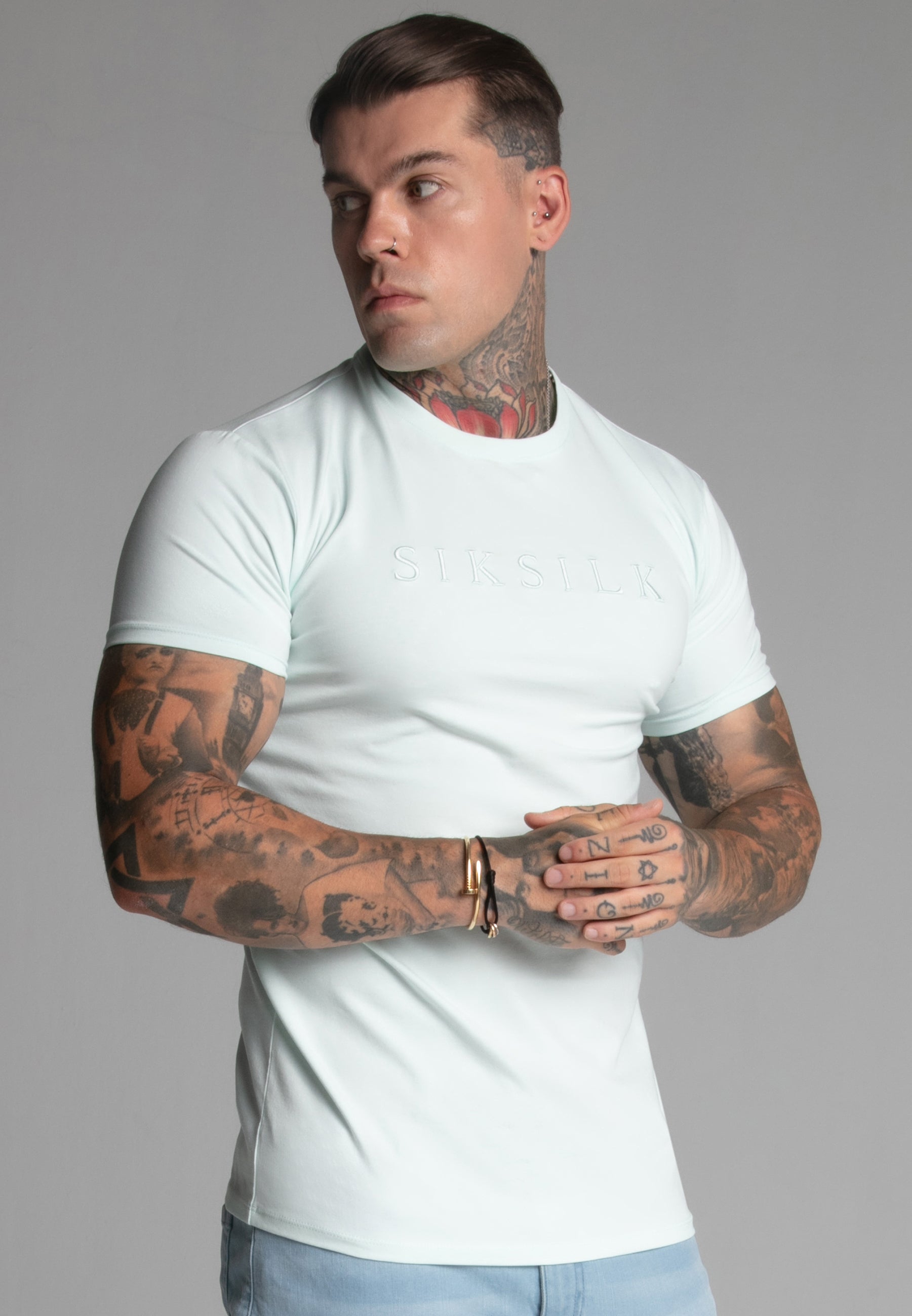 T-shirt Muscle Fit in Green T-shirts SikSilk