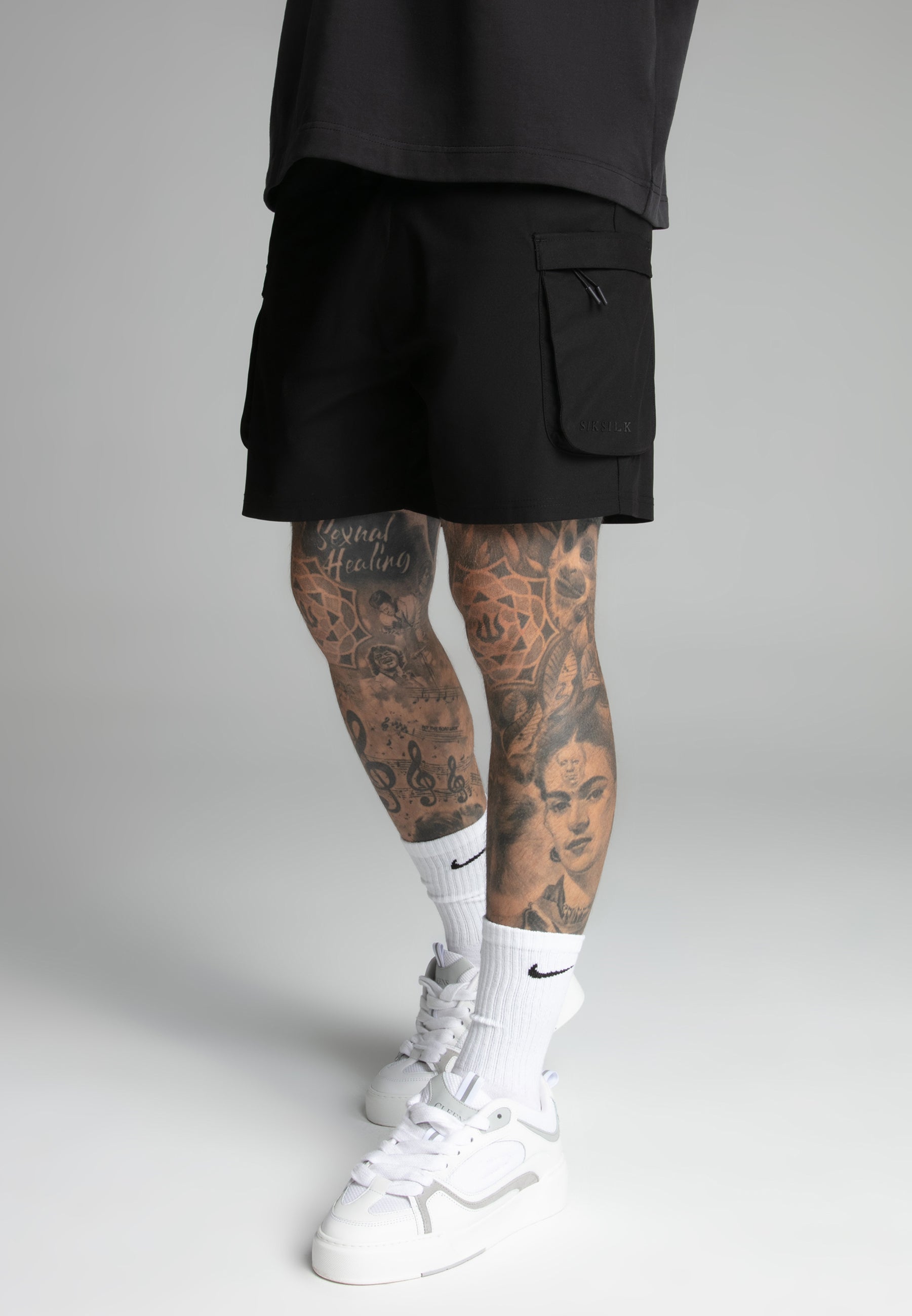 Smart Cargo Shorts in Black Short SikSilk