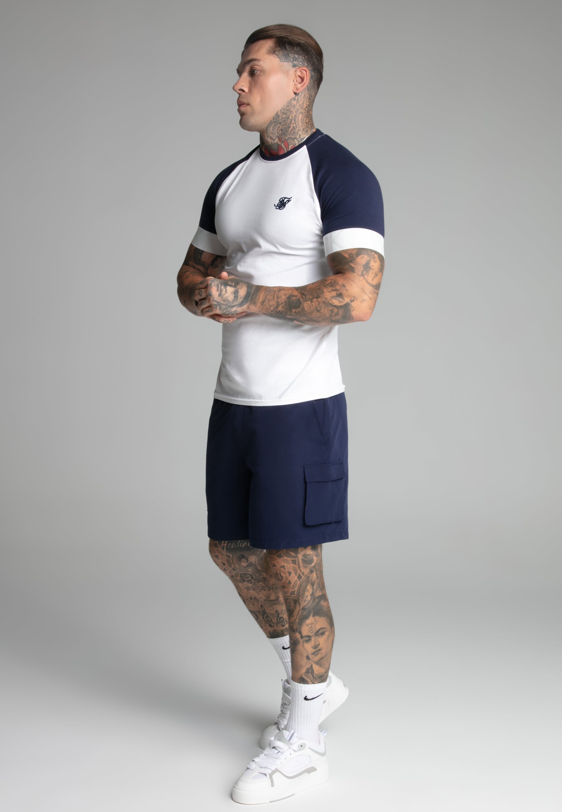 Tech T-shirt blanc, bleu marine T-shirts SikSilk