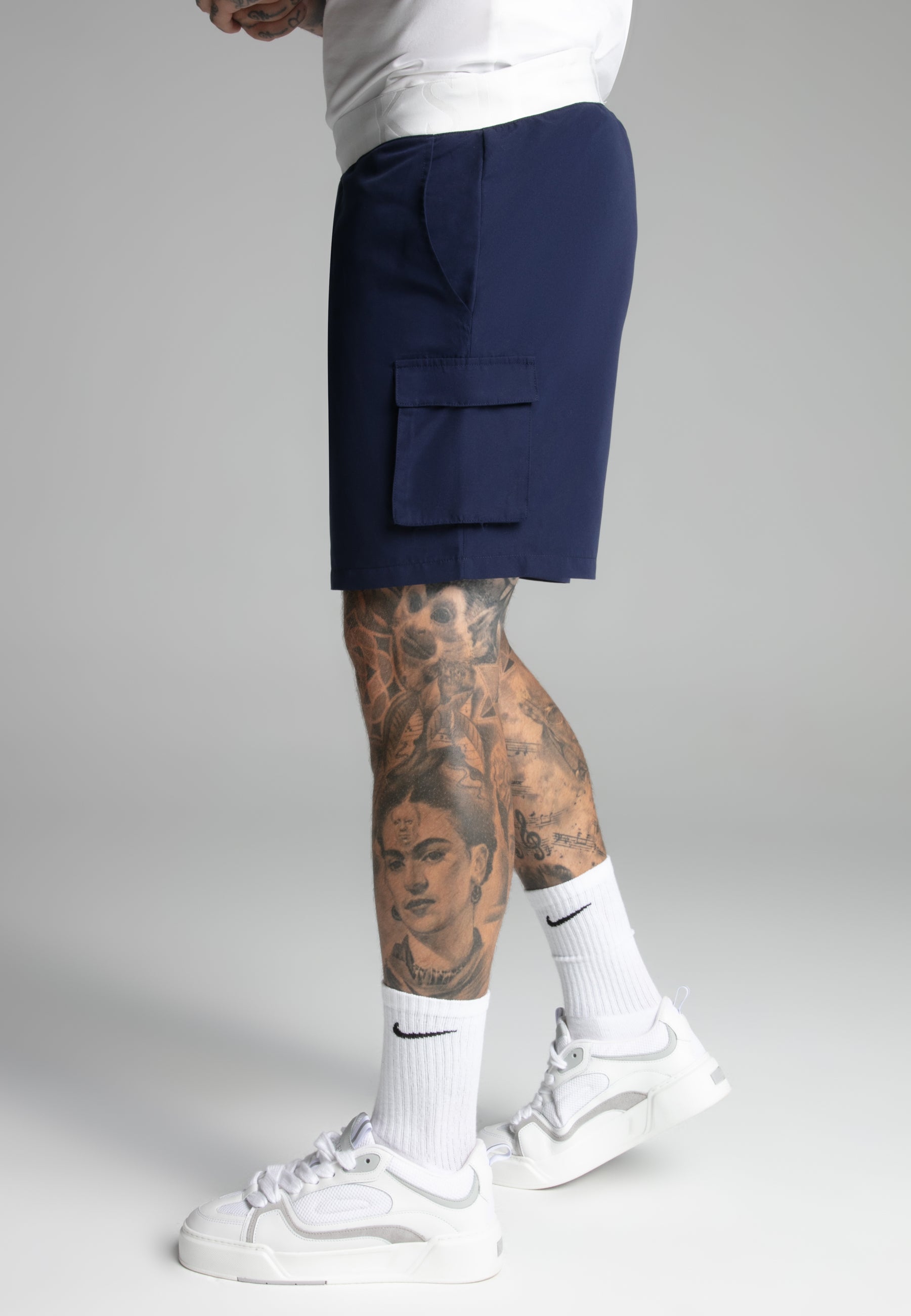Cargo Swim Short in Black Pantalons de bain SikSilk