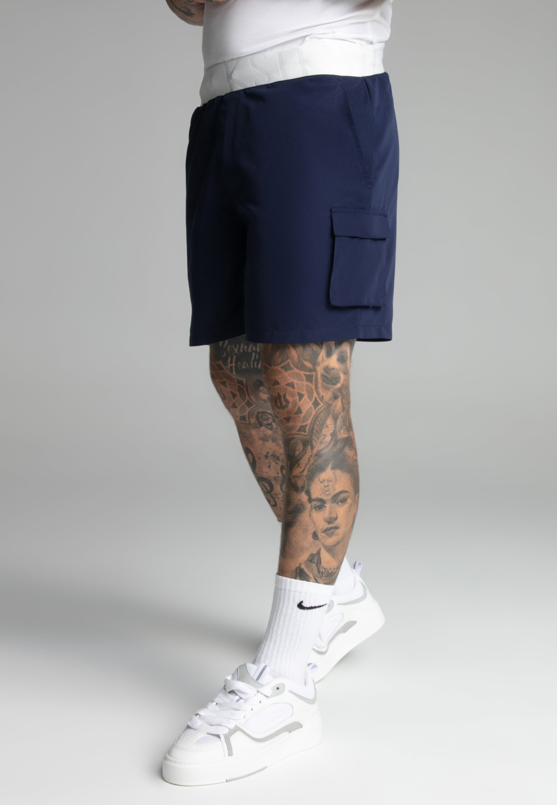 Cargo Swim Short in Black Pantalons de bain SikSilk