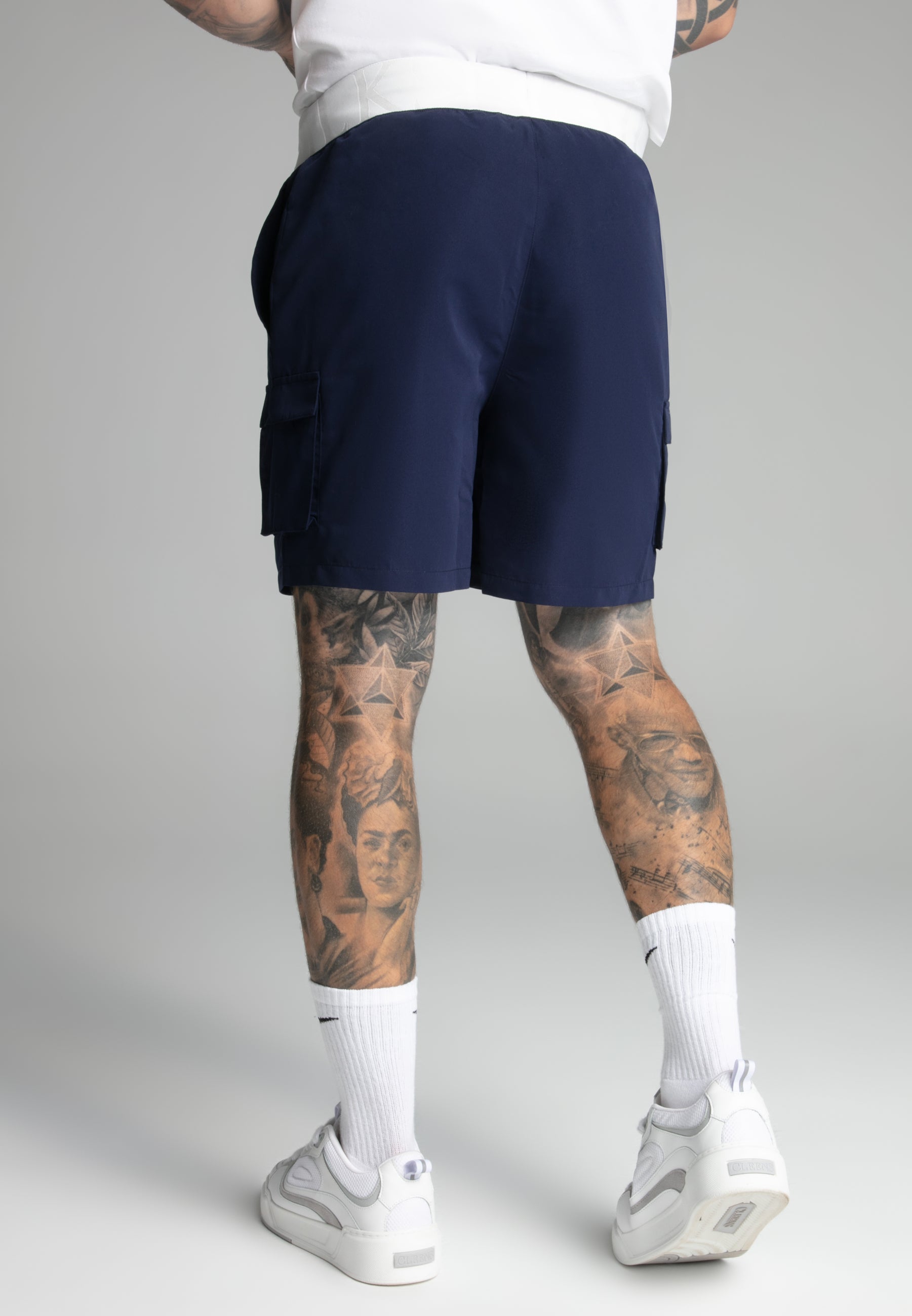 Cargo Swim Short in Black Pantalons de bain SikSilk