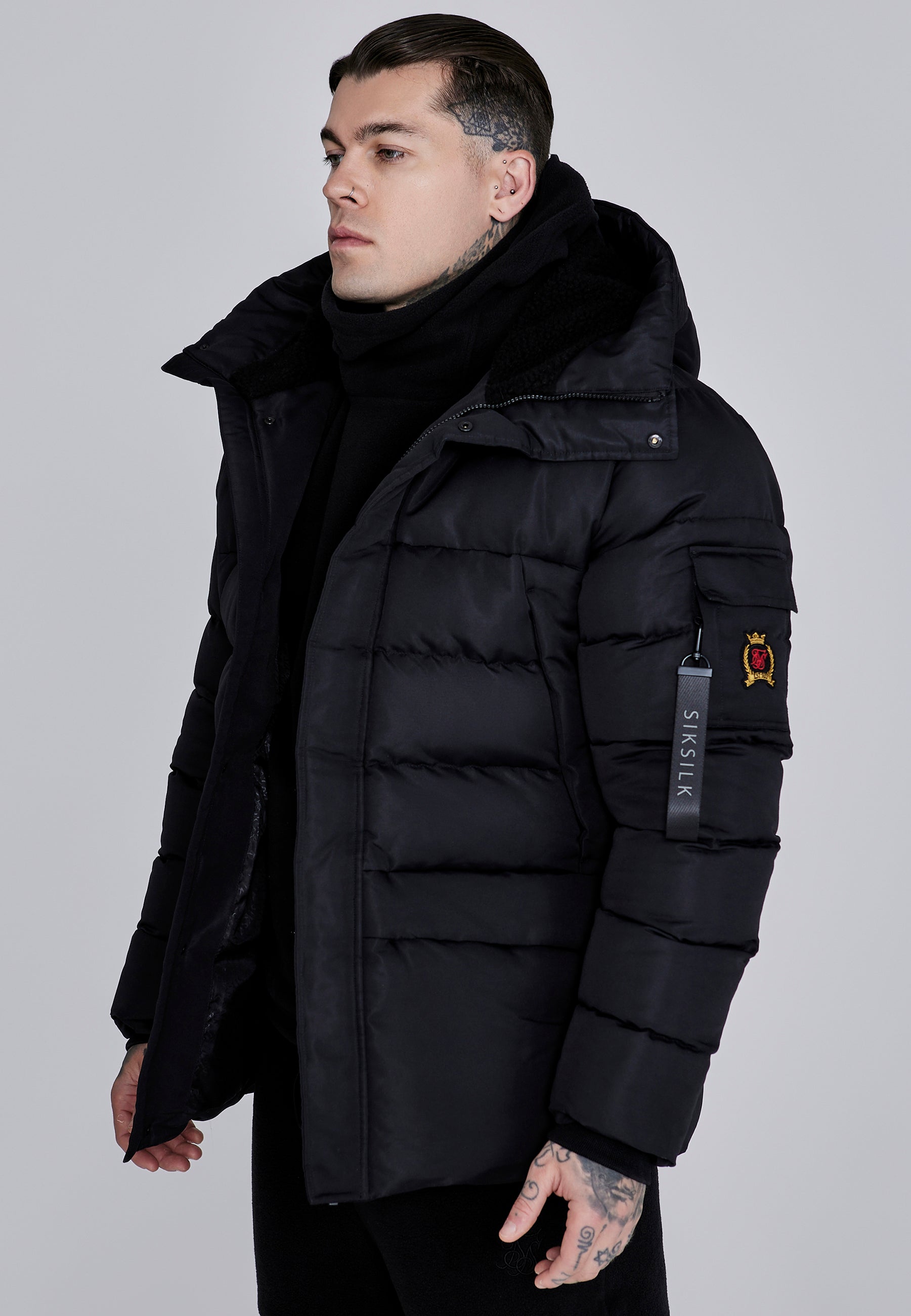 Parka in Black Vestes SikSilk