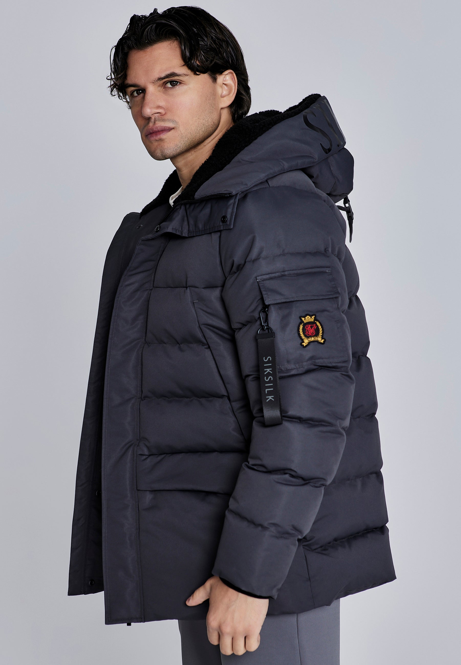 Parka in Grey Vestes SikSilk